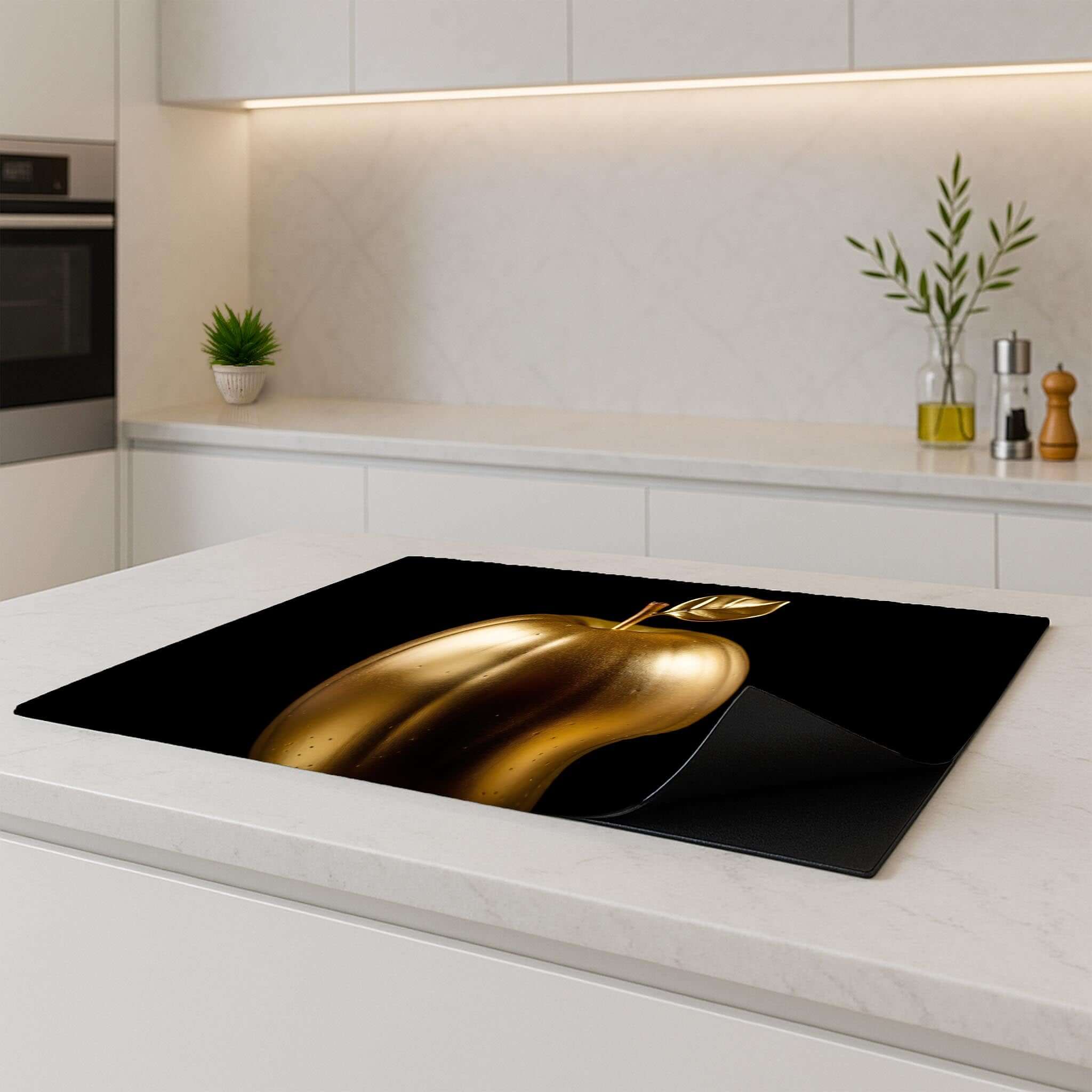 Eve's Edition Inductie Beschermer met elegant goud kleurig ontwerp, perfect voor moderne keukens.