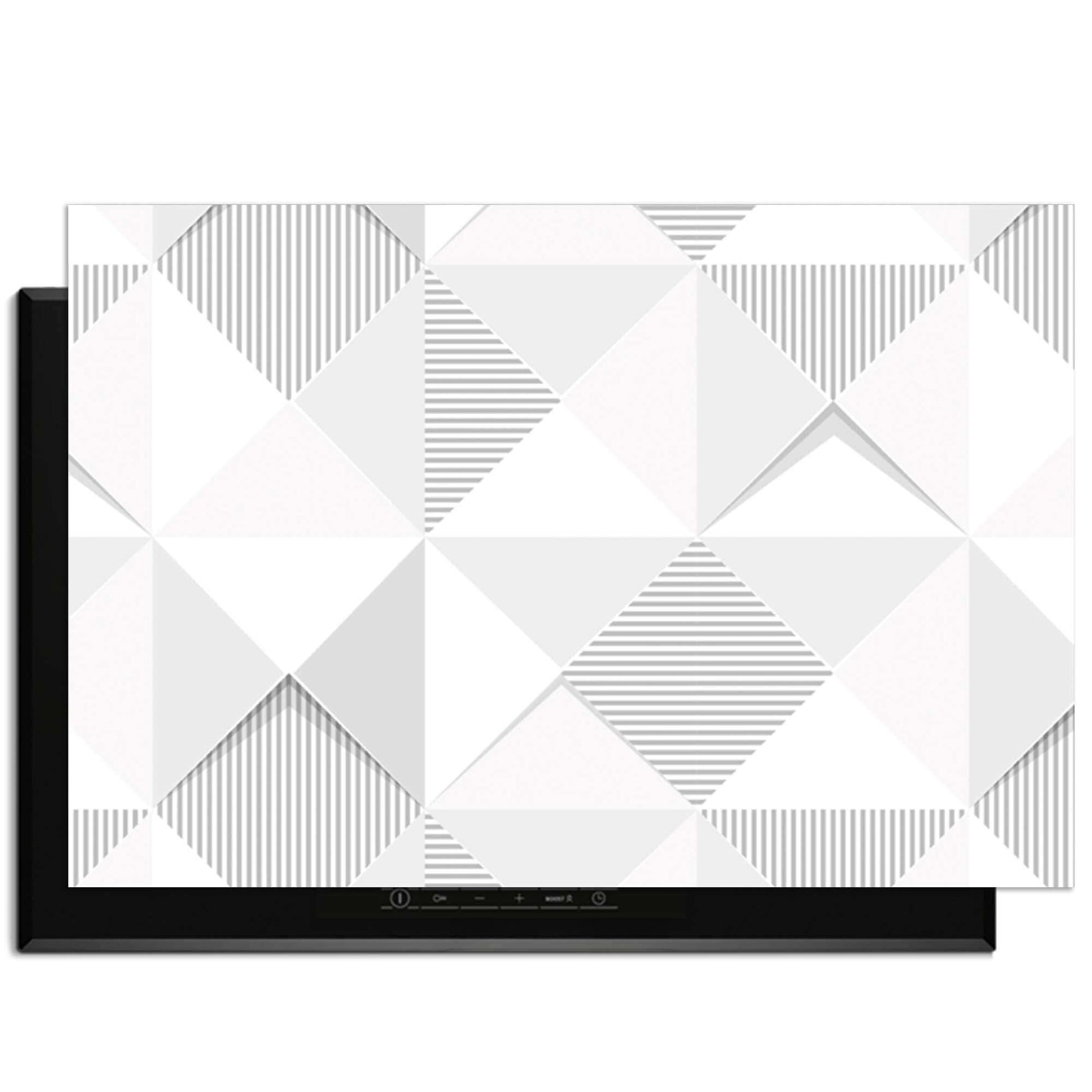 Arctic Prism – Inductie Beschermer met geometrisch ontwerp voor keuken, beschermt kookplaat tegen krassen.