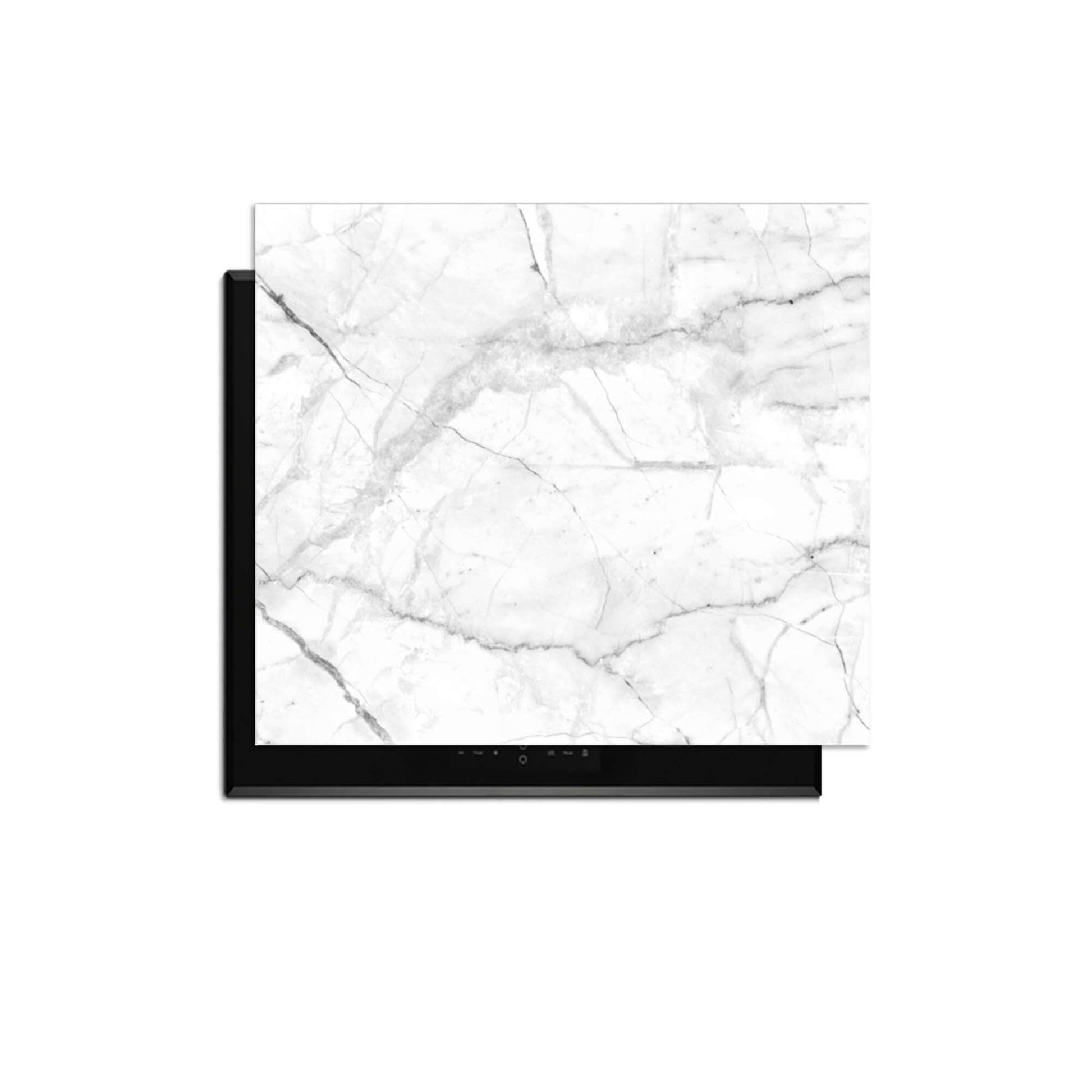Carrara Light - Inductie Beschermer, stijlvolle bescherming voor inductiekookplaat met marmerdesign.