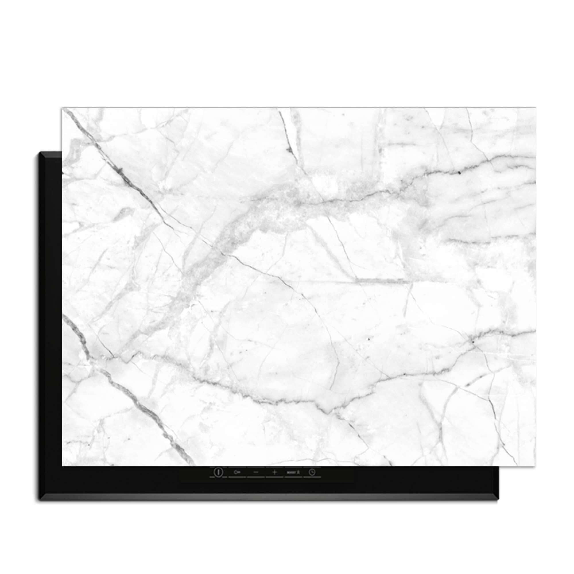 Carrara Light - Inductie Beschermer op een inductiekookplaat gemaakt van hoogwaardig vinyl.