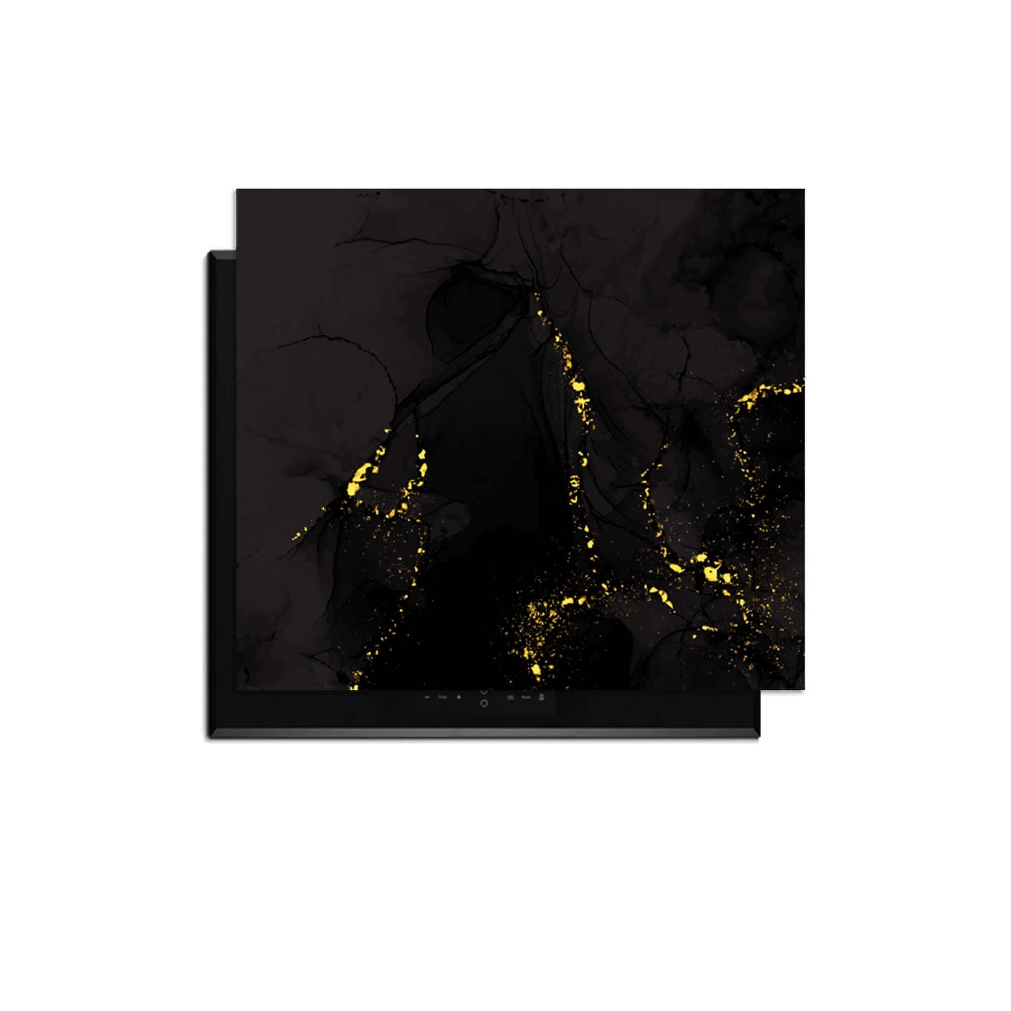 Black Marble Gold – Inductie Beschermer met luxe marmerlook en goudaccenten, stijlvol en modern.