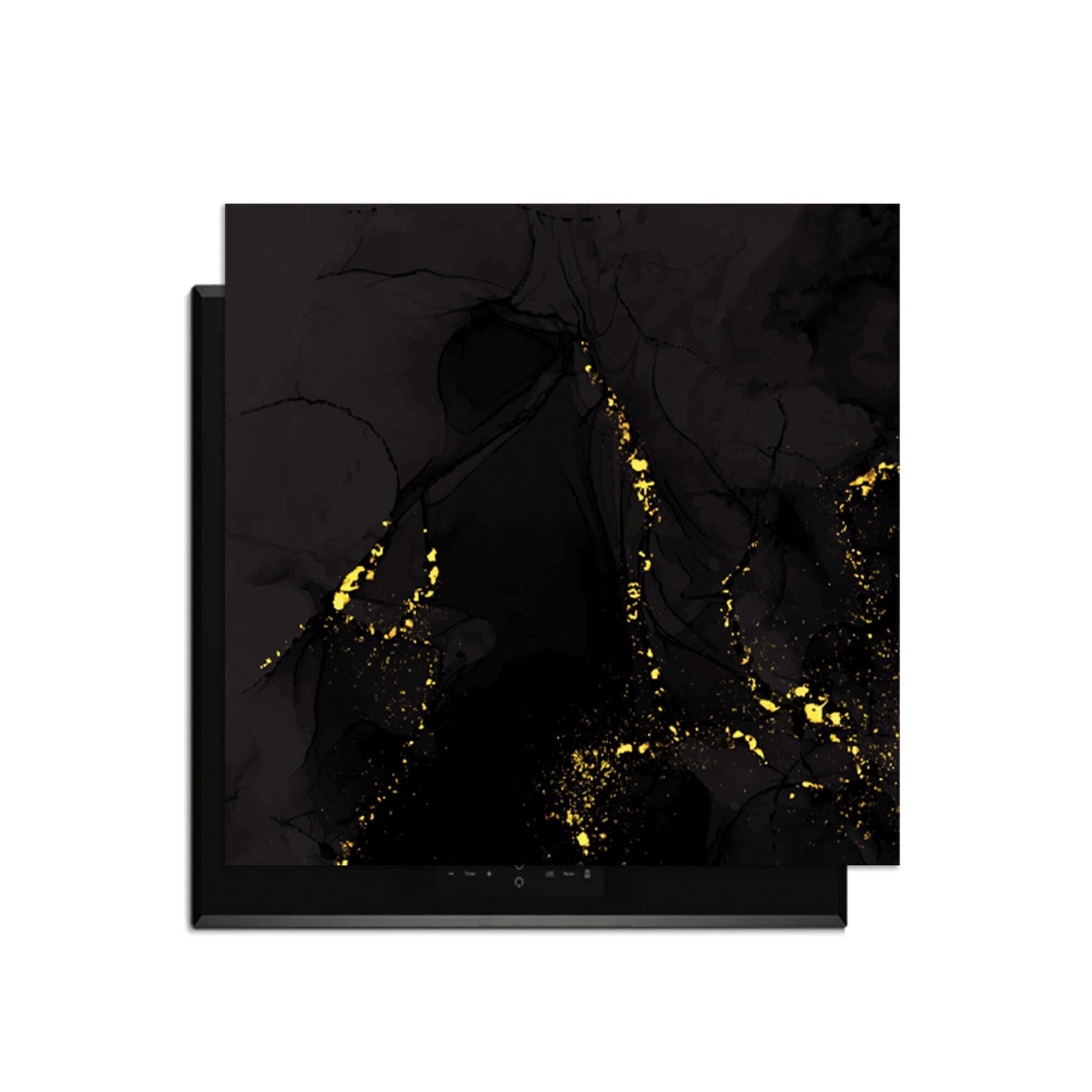 Black Marble Gold – Inductie Beschermer met luxe marmerlook en goudaccenten voor moderne keukens.