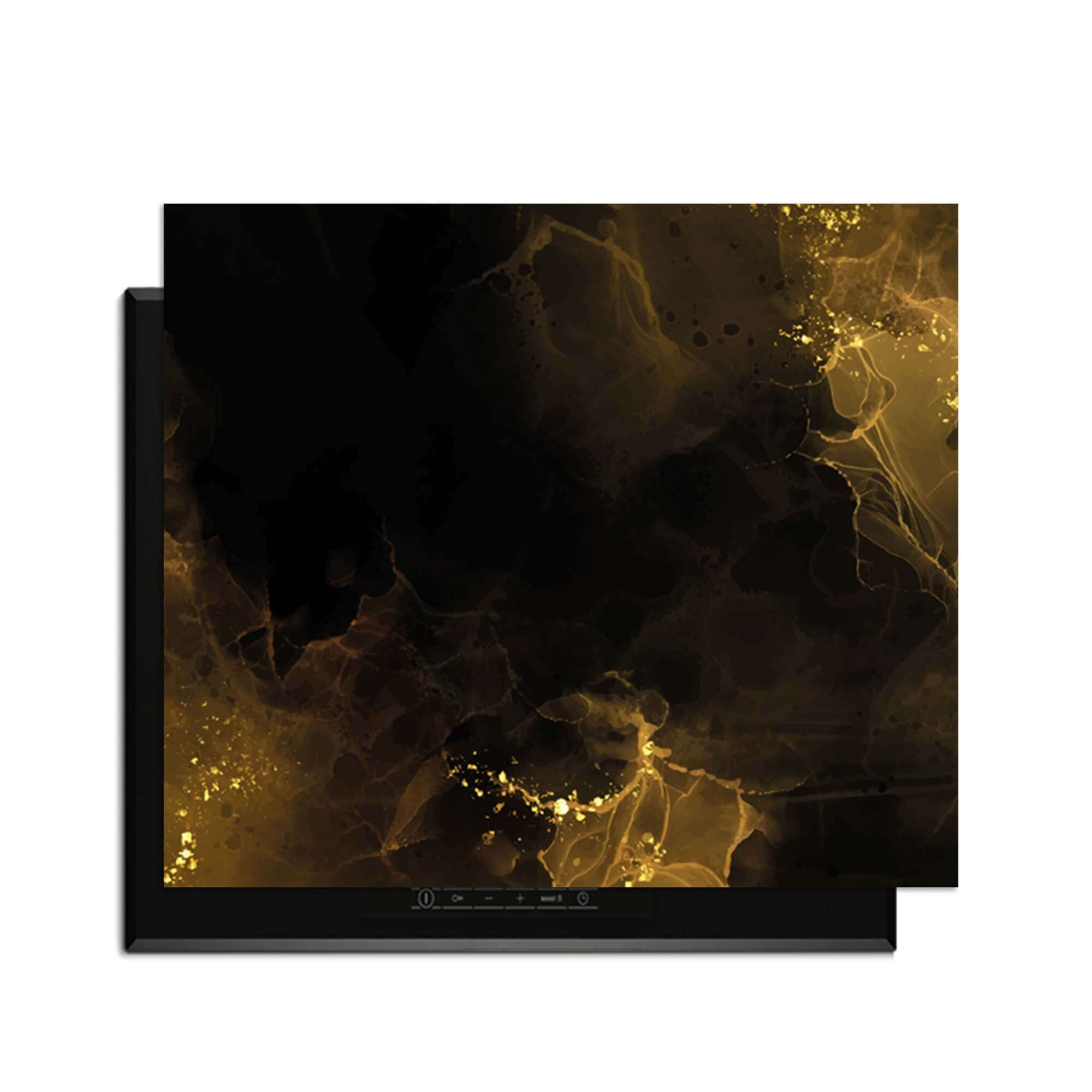 Golden Smoke – Inductie Beschermer met luxe diepzwarte en gouden uitstraling.