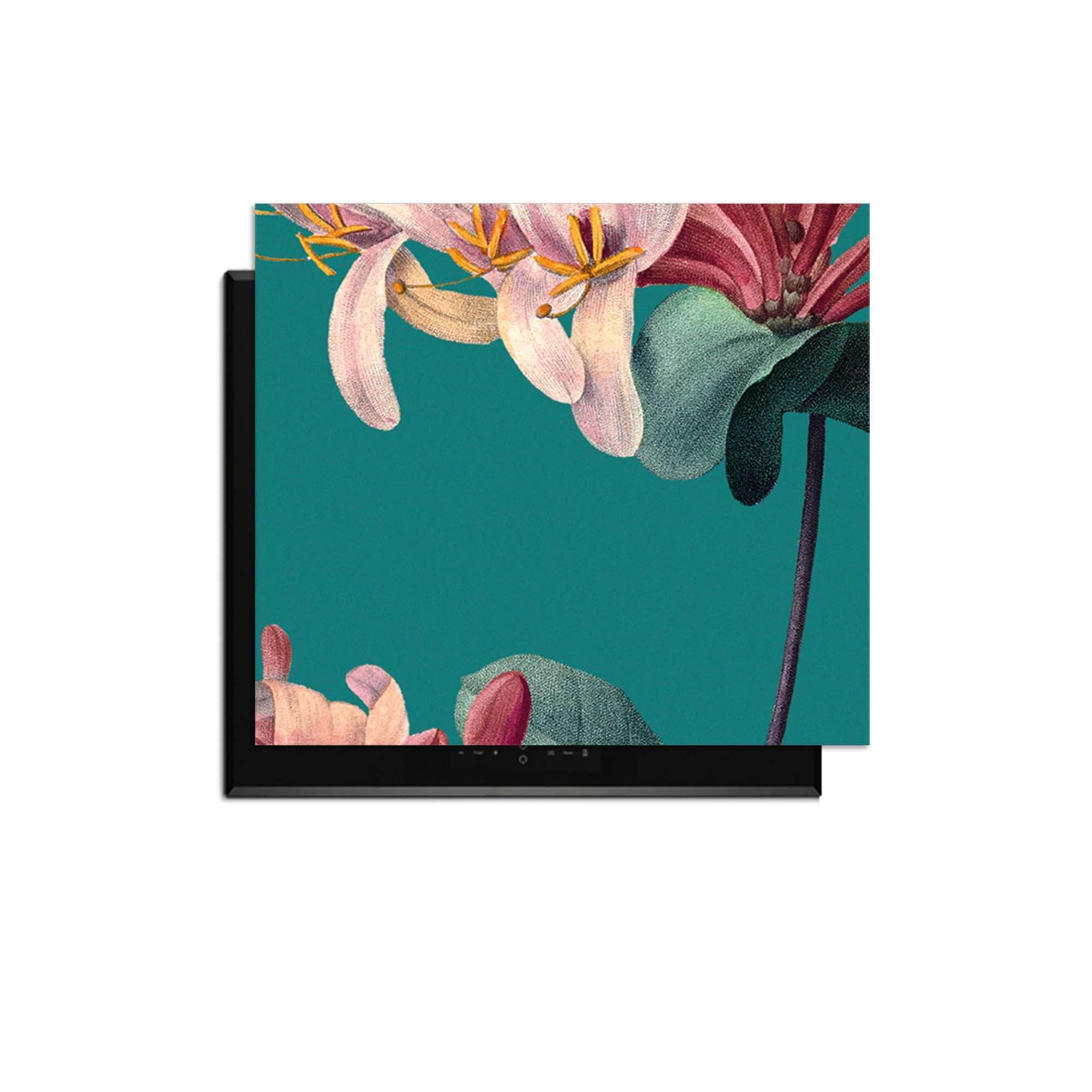 Botanical Elegance – Inductie Beschermer met een vintage bloemenontwerp voor stijlvolle keukenbescherming.