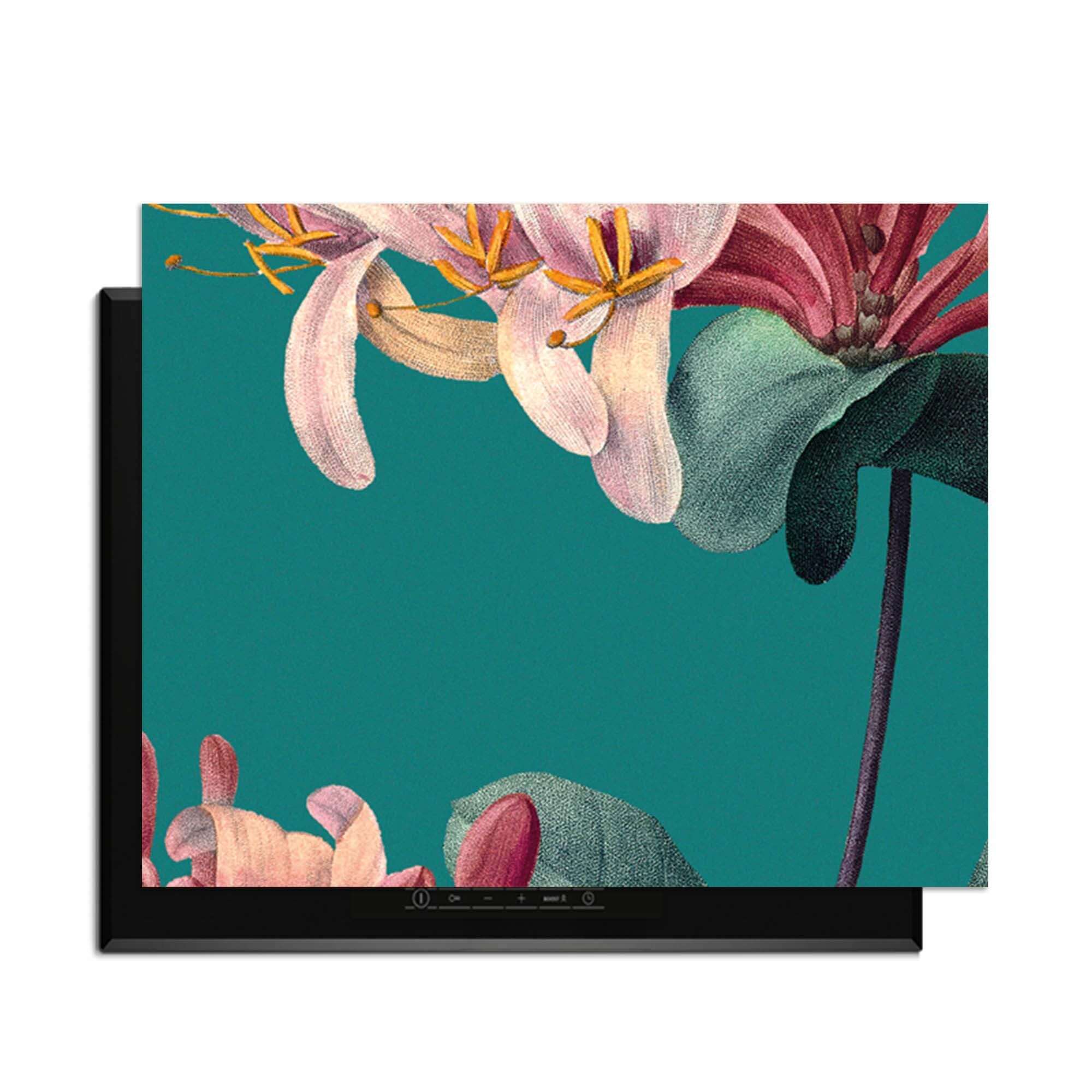 Botanical Elegance – Inductie Beschermer met vintage bloemenontwerp voor een stijlvolle keuken