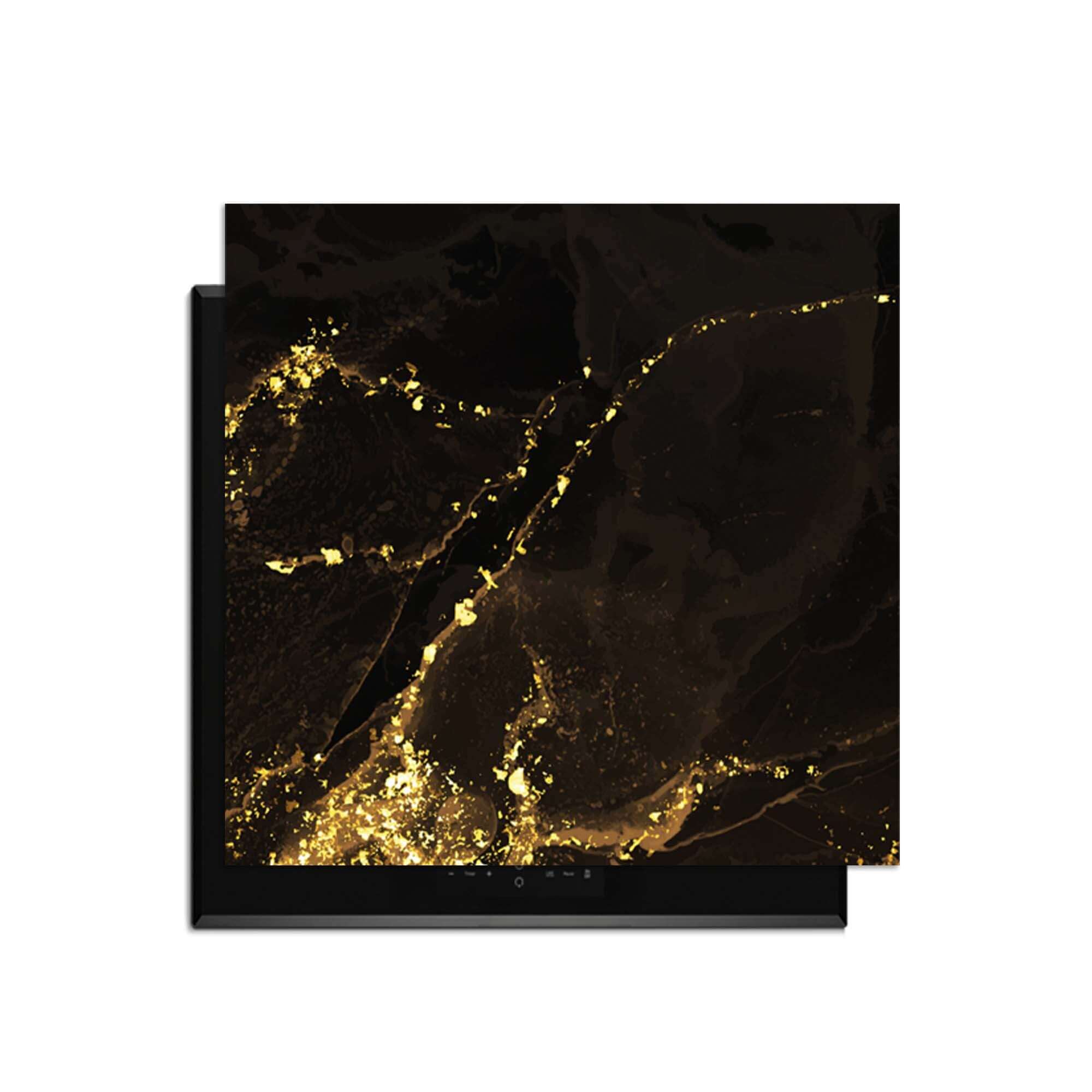 Gilded Marble – Inductie Beschermer met chique marmerlook en gouden aders voor een luxe keuken.