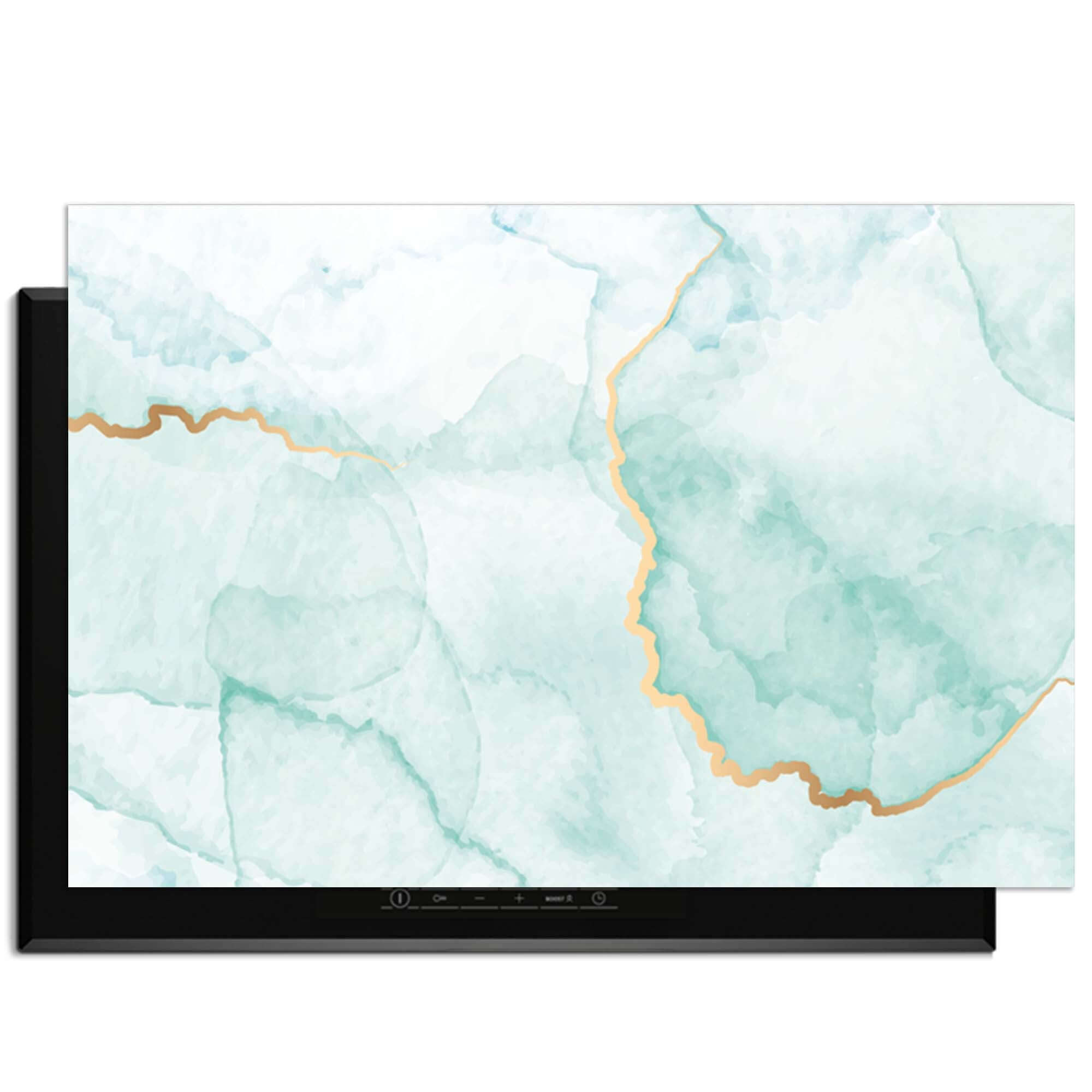 Misty Jade – Inductie Beschermer met jadegroen en gouden accenten voor een elegante uitstraling in de keuken.