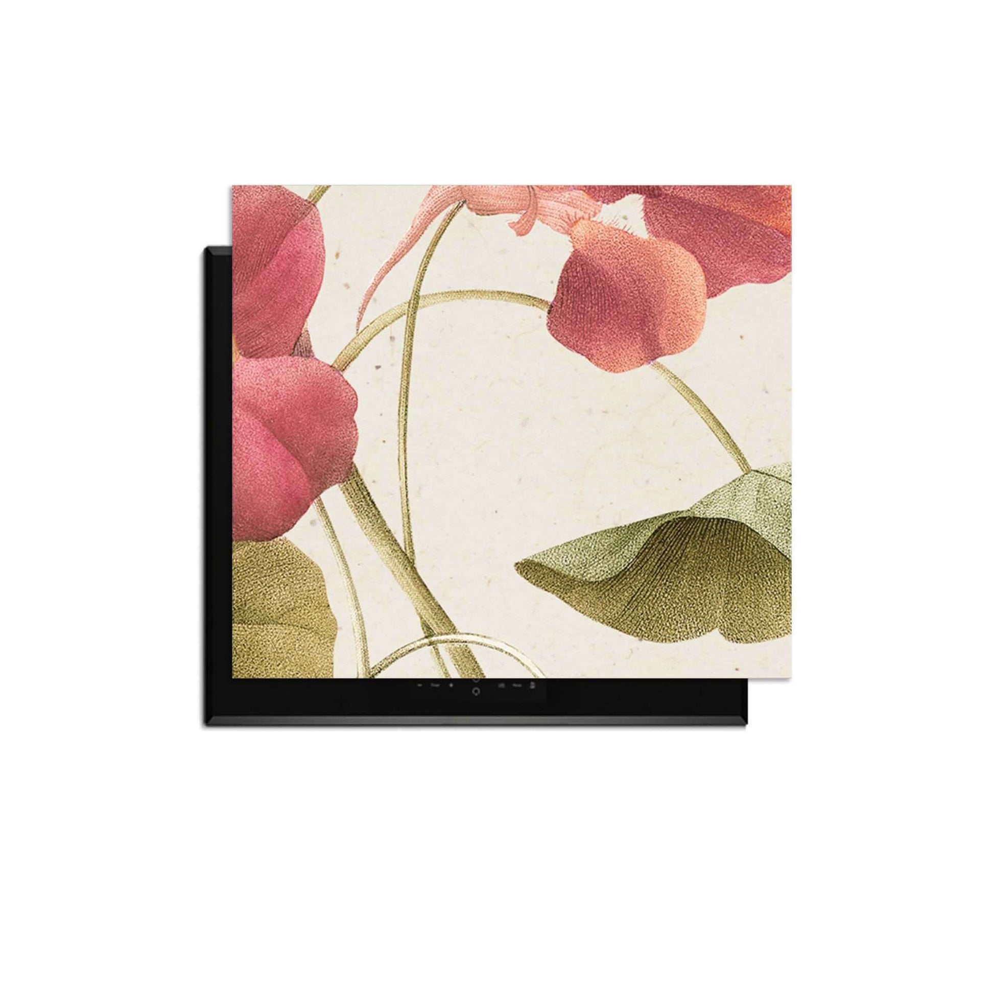 Petal Whisper – Inductie Beschermer met bloemenprint voor een elegante keuken.