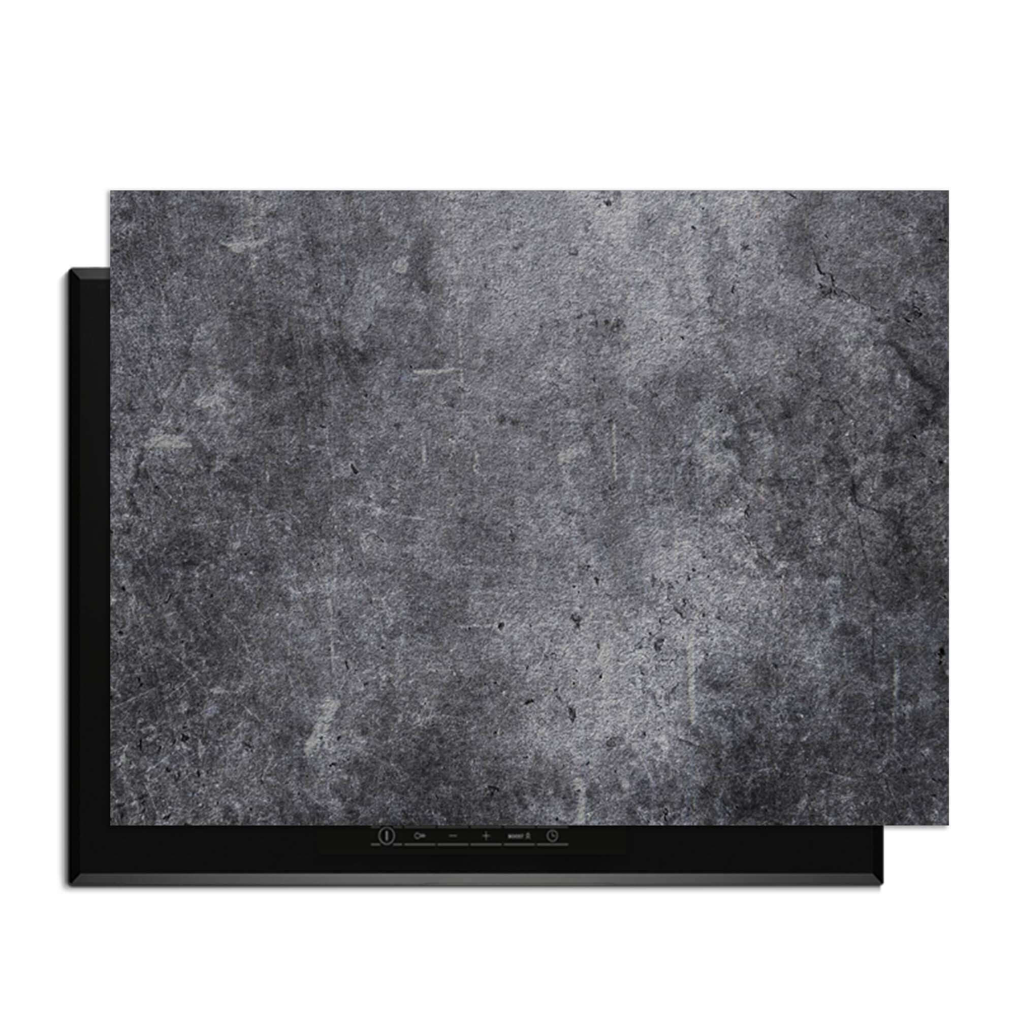 Midnight Concrete – Inductie Beschermer voor een moderne keuken met industriële uitstraling.