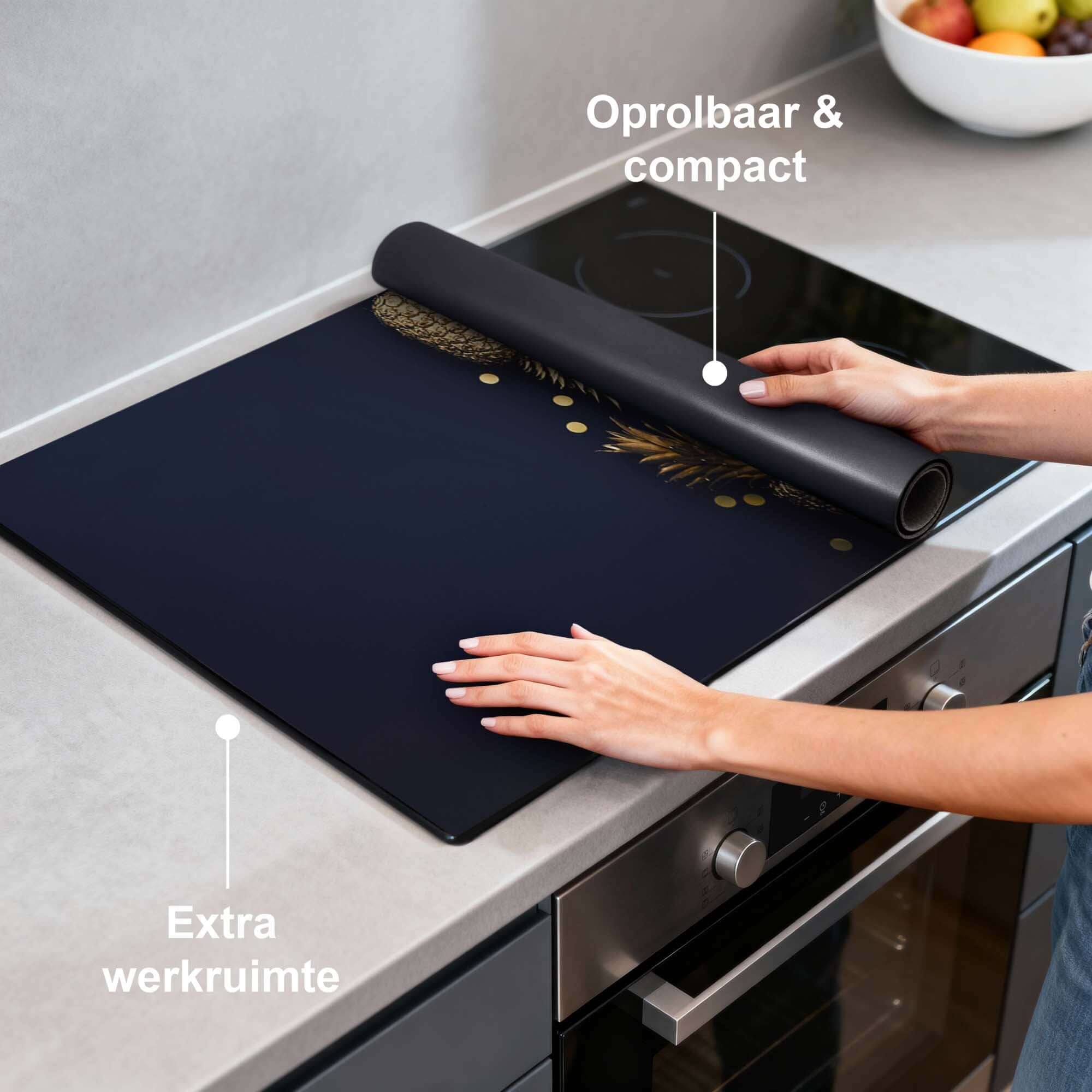 Royal Tropic - Inductie Beschermer, oprolbaar en compact, extra werkruimte voor jouw keuken.