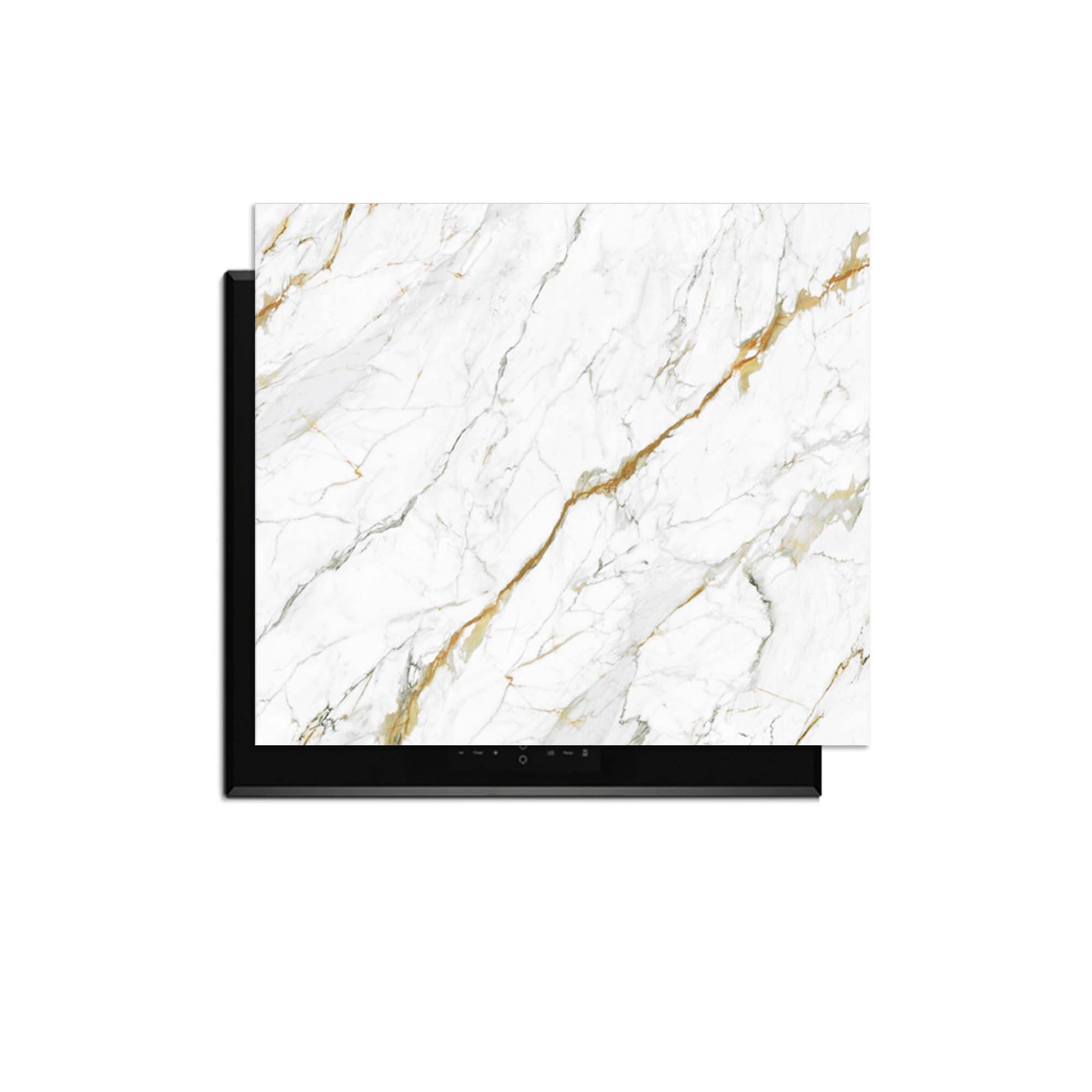 Calacatta Gold - Inductie Beschermer met elegant marmerdesign voor een moderne kookplaat.