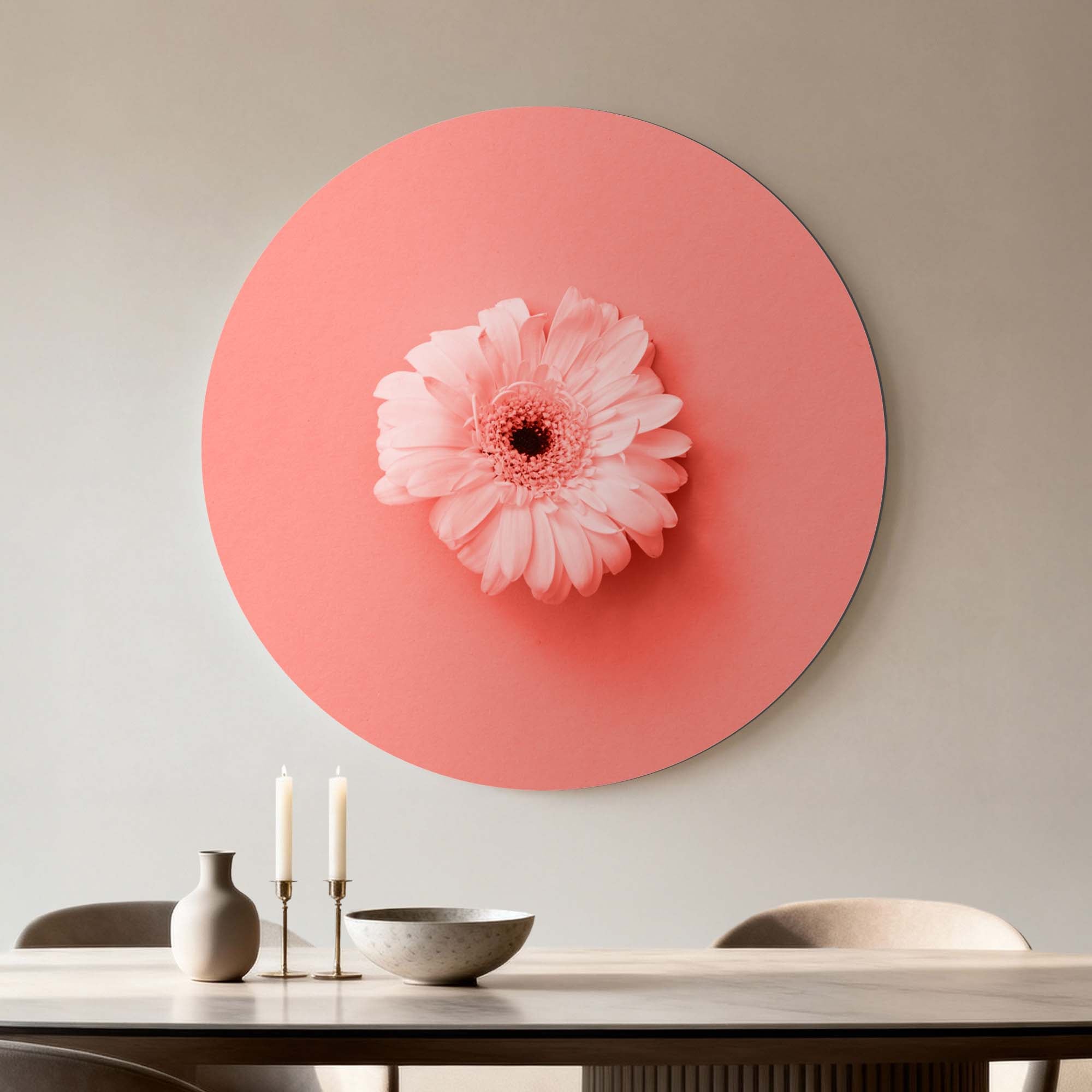 Coral Gerbera – Muurcirkel