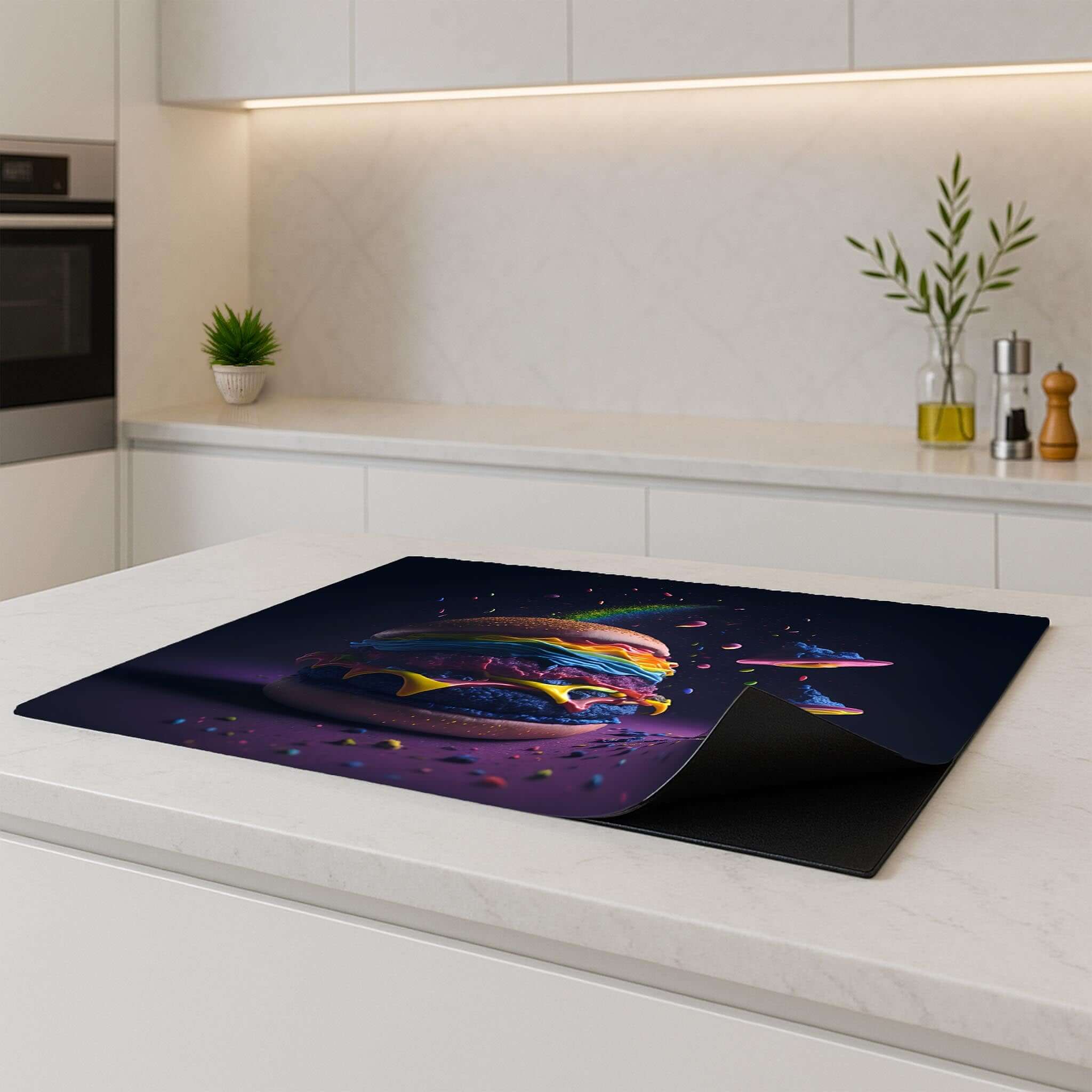 Space Burger Inductie Beschermer op keukenblad voor bescherming tegen krassen en slijtage - Inductie Beschermers.