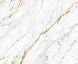 Wit Marmer met Goud - Inductie Beschermer met uniek design, beschermt je kookplaat tegen krassen en geeft je keuken een stijlvolle uitstraling