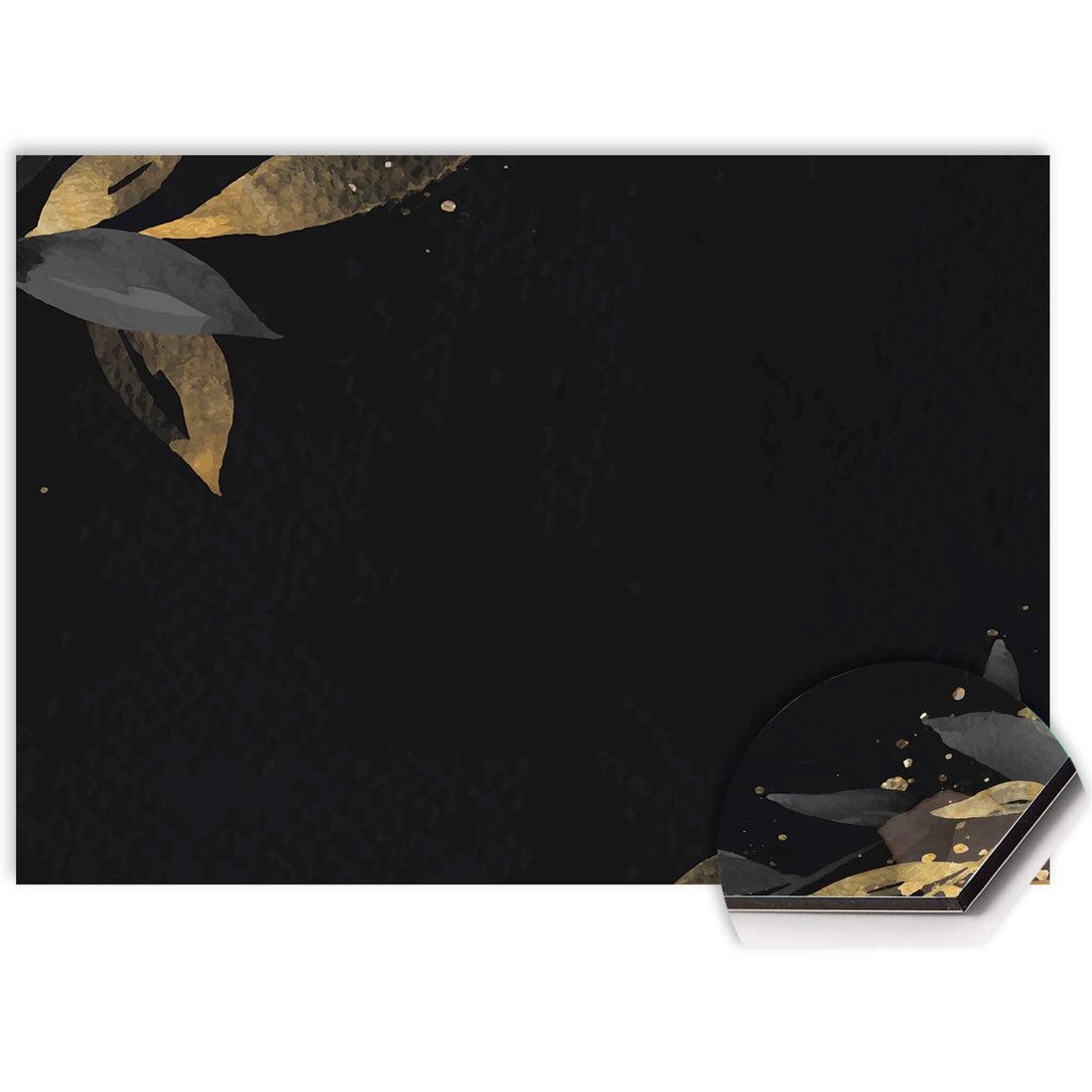 Black Olive Spatscherm met gouden olijfaccenten, stijlvol keuken spatscherm en spatwand, hittebestendig en krasvast design