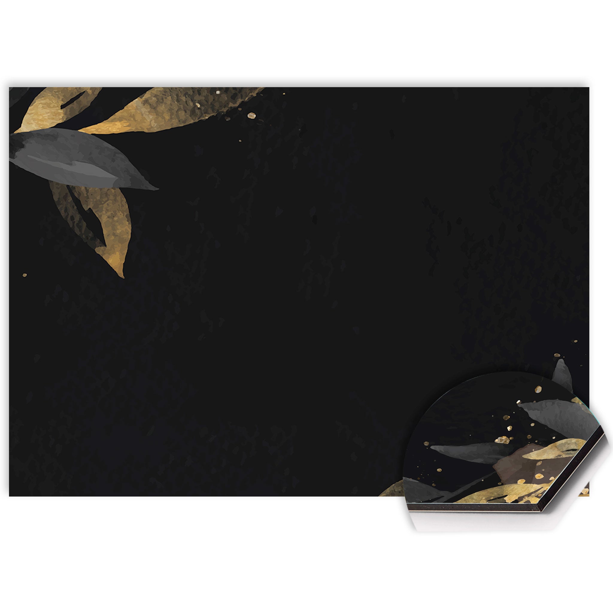 Luxe zwart spatscherm met gouden olijfaccenten – Black Olive design