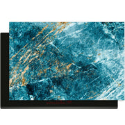 Inductie beschermer Deep Ocean Marble met blauw marmerpatroon en gouden accenten