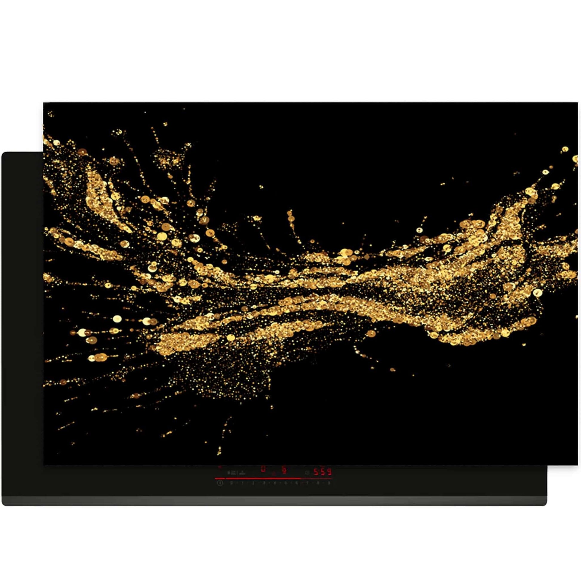 Golden Splash Inductie Beschermer met zwart en spetterend gouden design