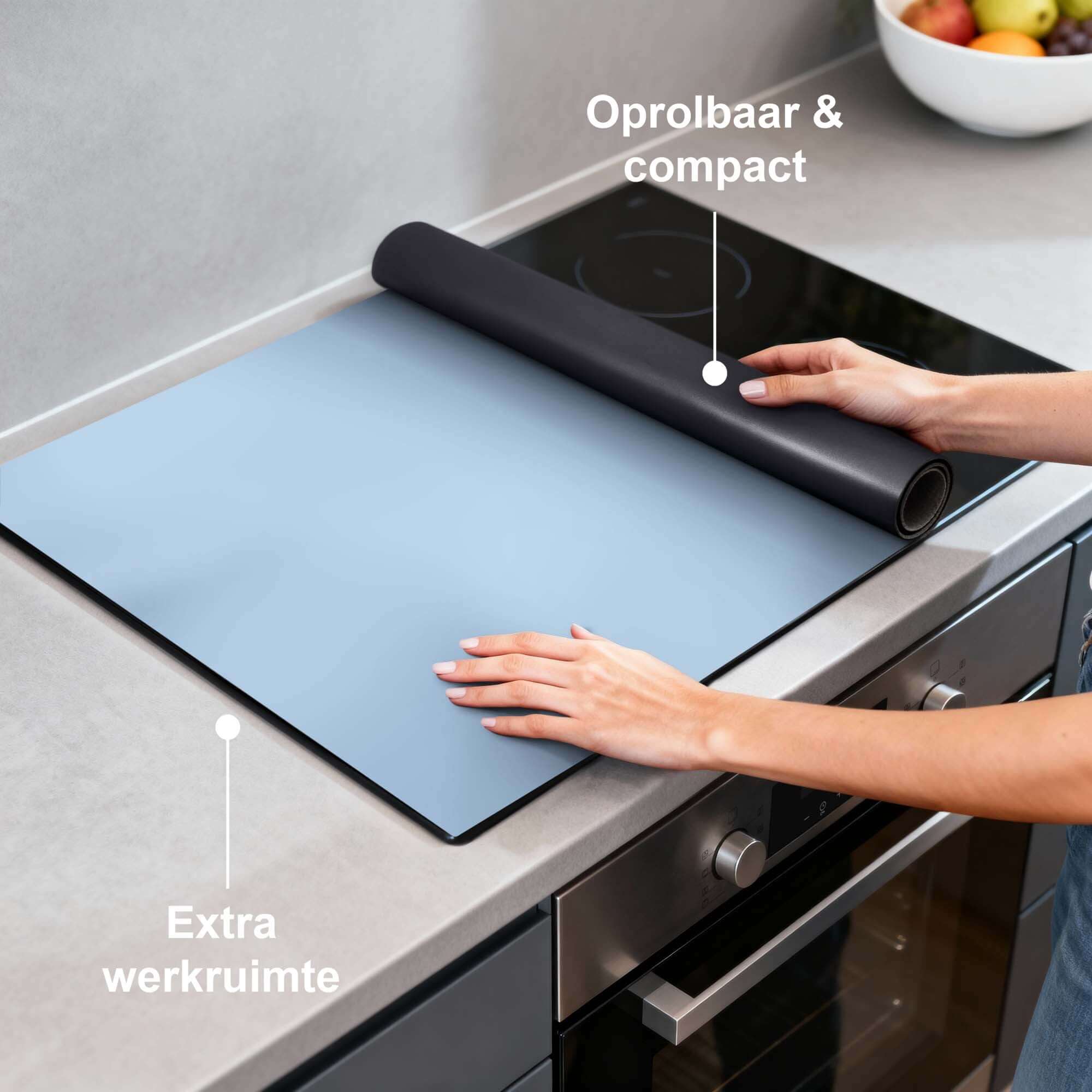 Clear Sky – Inductie Beschermer op inductiekookplaat voor extra werkruimte.