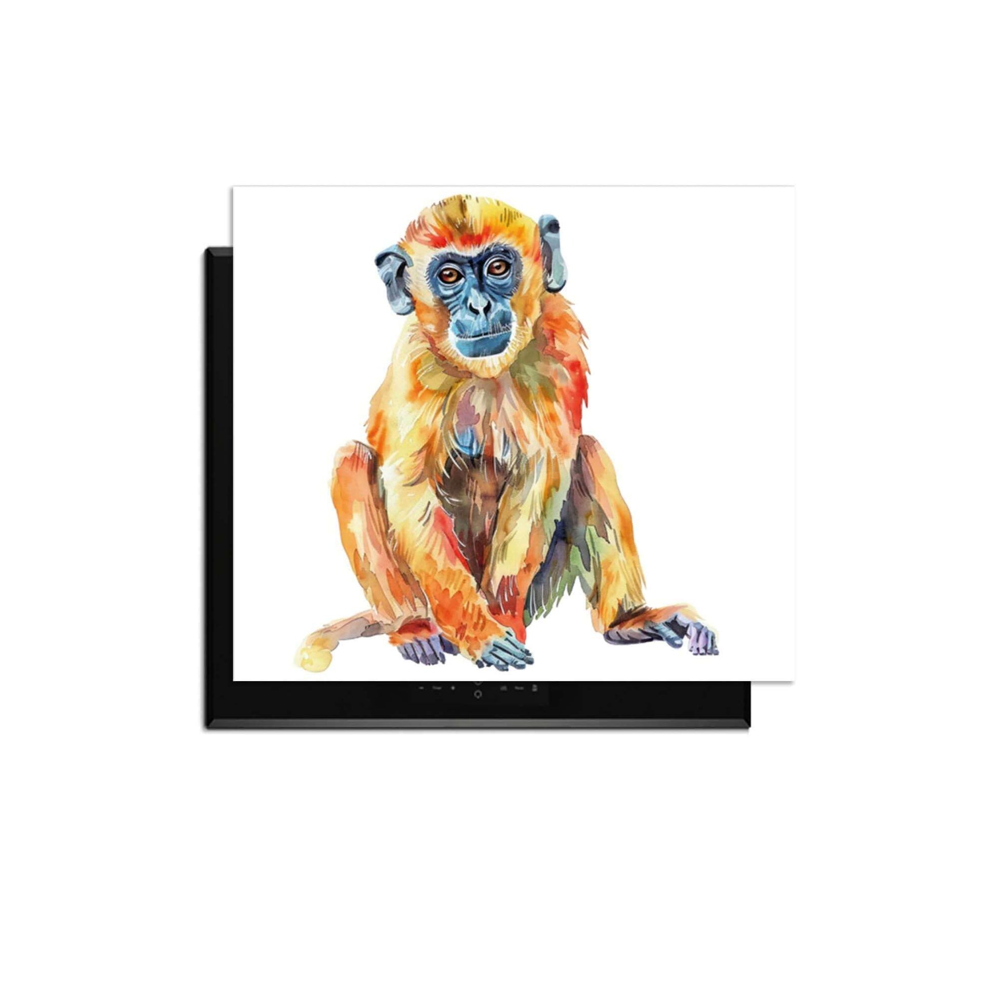 Colorful Monkey – Inductie Beschermer met kleurrijke aap afbeelding, ideaal voor moderne keukens.