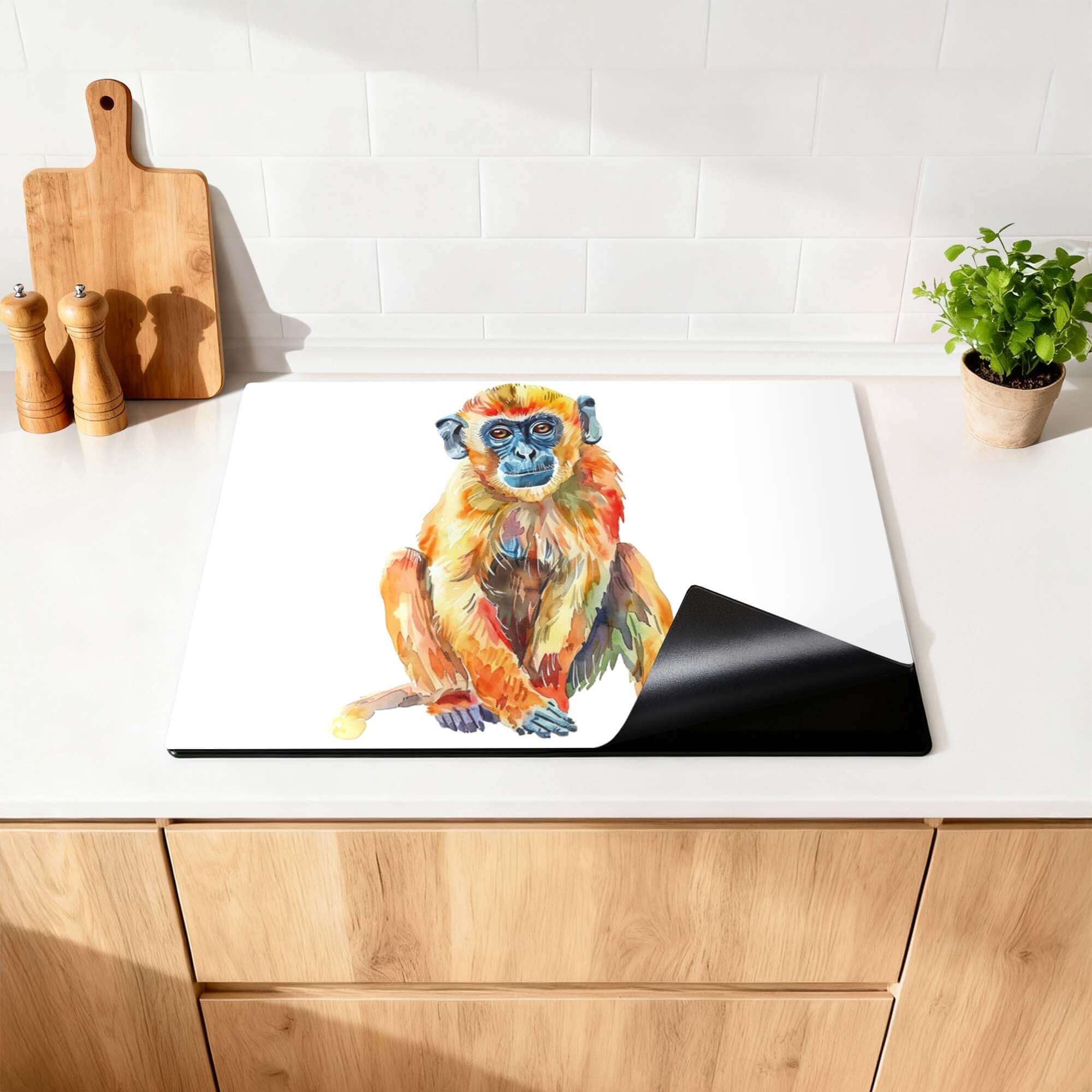 Colorful Monkey – Inductie Beschermer op aanrecht, voegt kleur en karakter toe aan elke moderne keuken.
