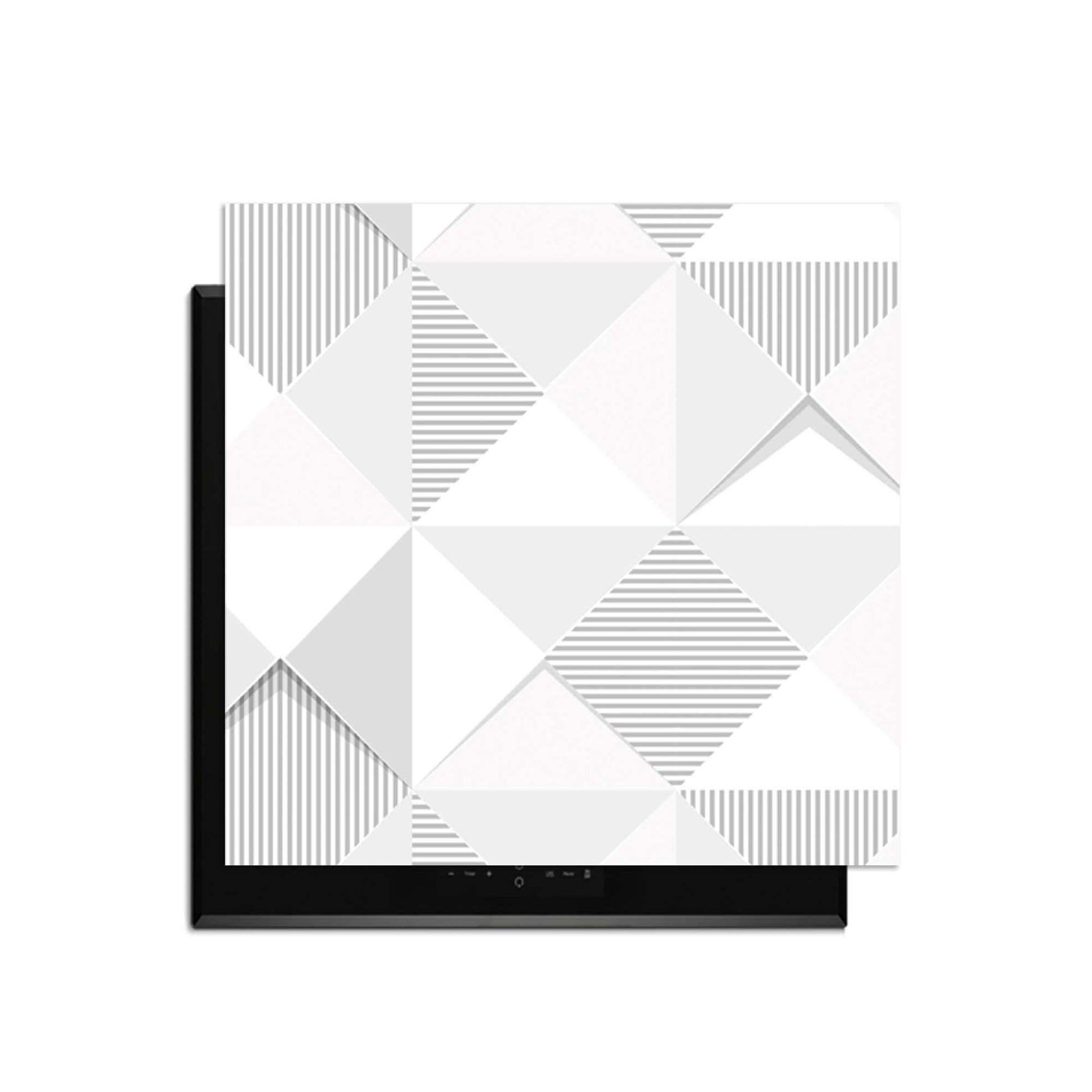 Arctic Prism – Inductie Beschermer met geometrisch design in grijstinten voor bescherming van je kookplaat.