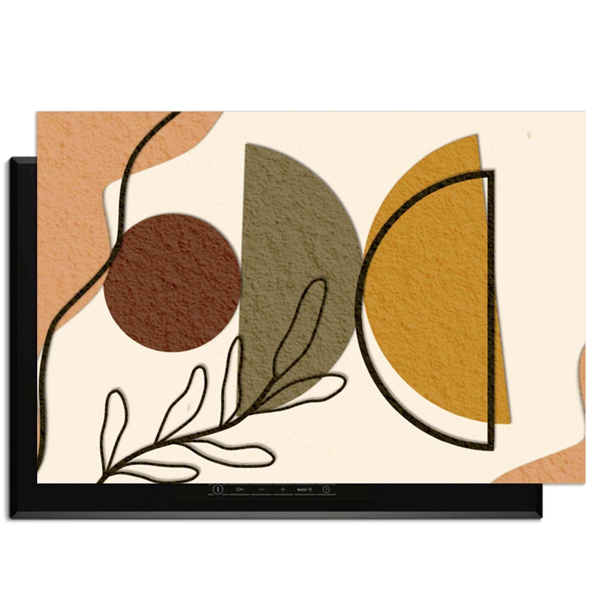 Earth Shapes - Japandi Induction Protector mit modernen organischen Formen und warmen Farben