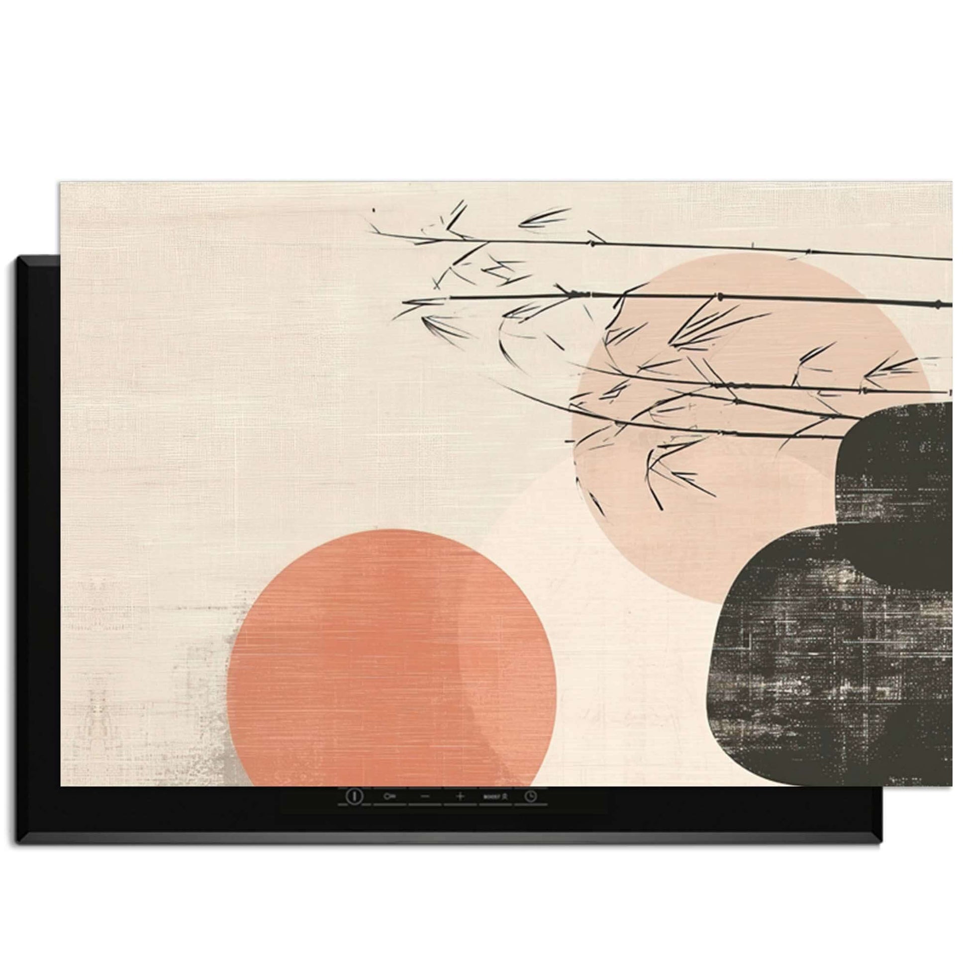 Zen Balance – Japandi Inductie Beschermer met minimalistisch design en elegante kleuren.