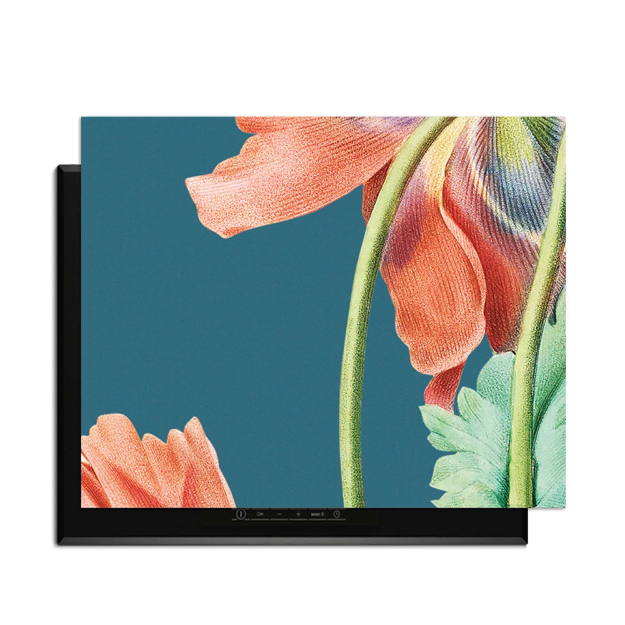 Blooming Grace – Inductie Beschermer met elegant bloemenontwerp voor een stijlvolle keuken