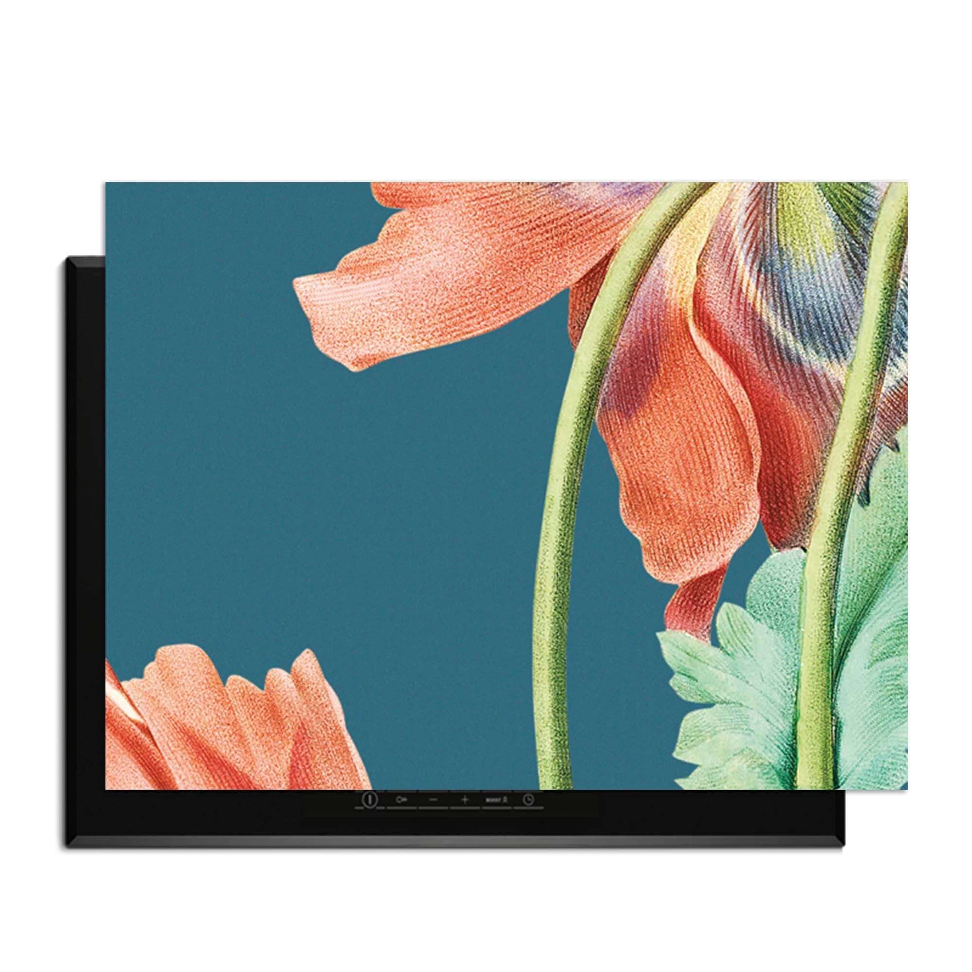 Blooming Grace – Inductie Beschermer met elegant bloemenontwerp voor een stijlvolle keuken.