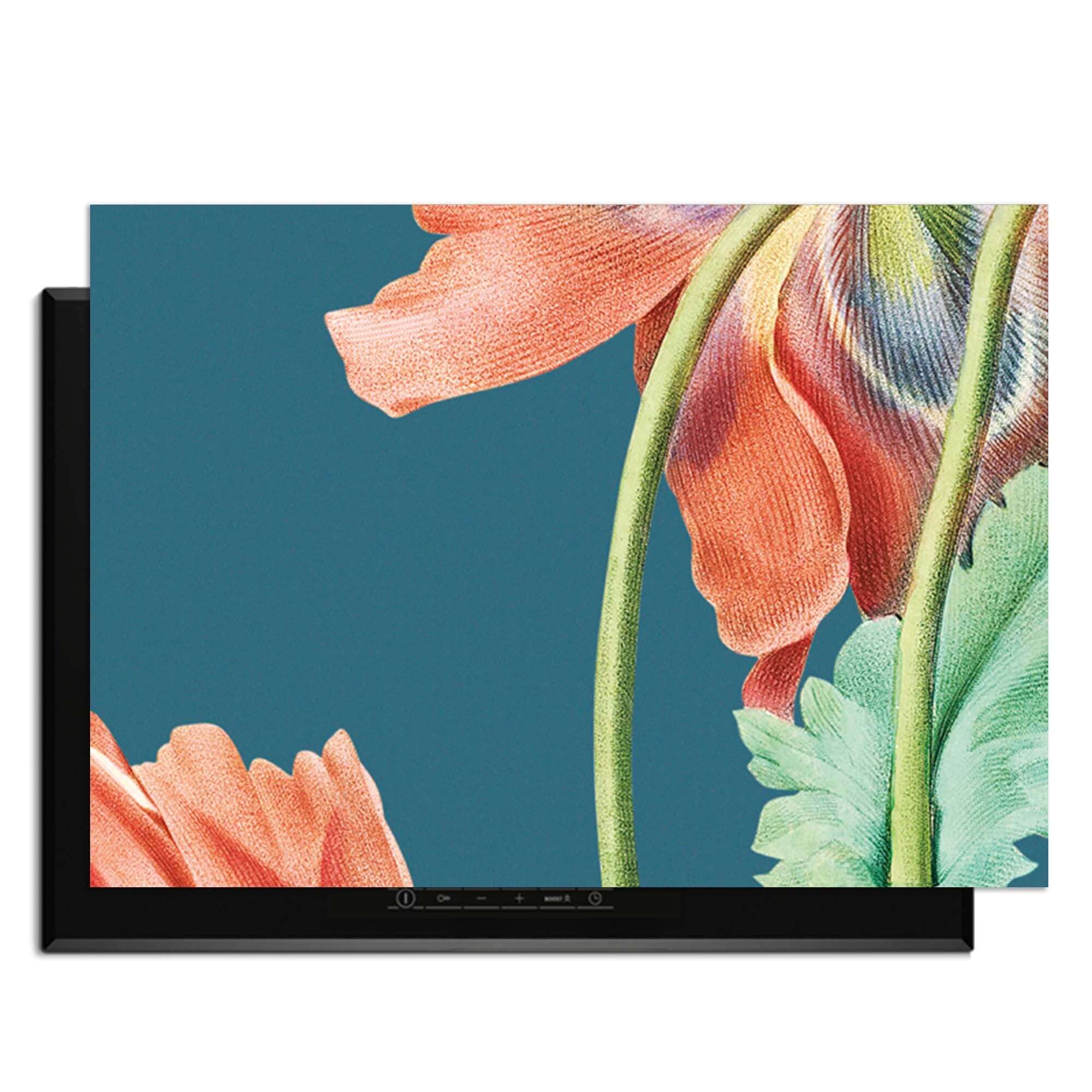 Blooming Grace – Inductie Beschermer met elegant bloemenontwerp voor stijl en romantiek in de keuken.