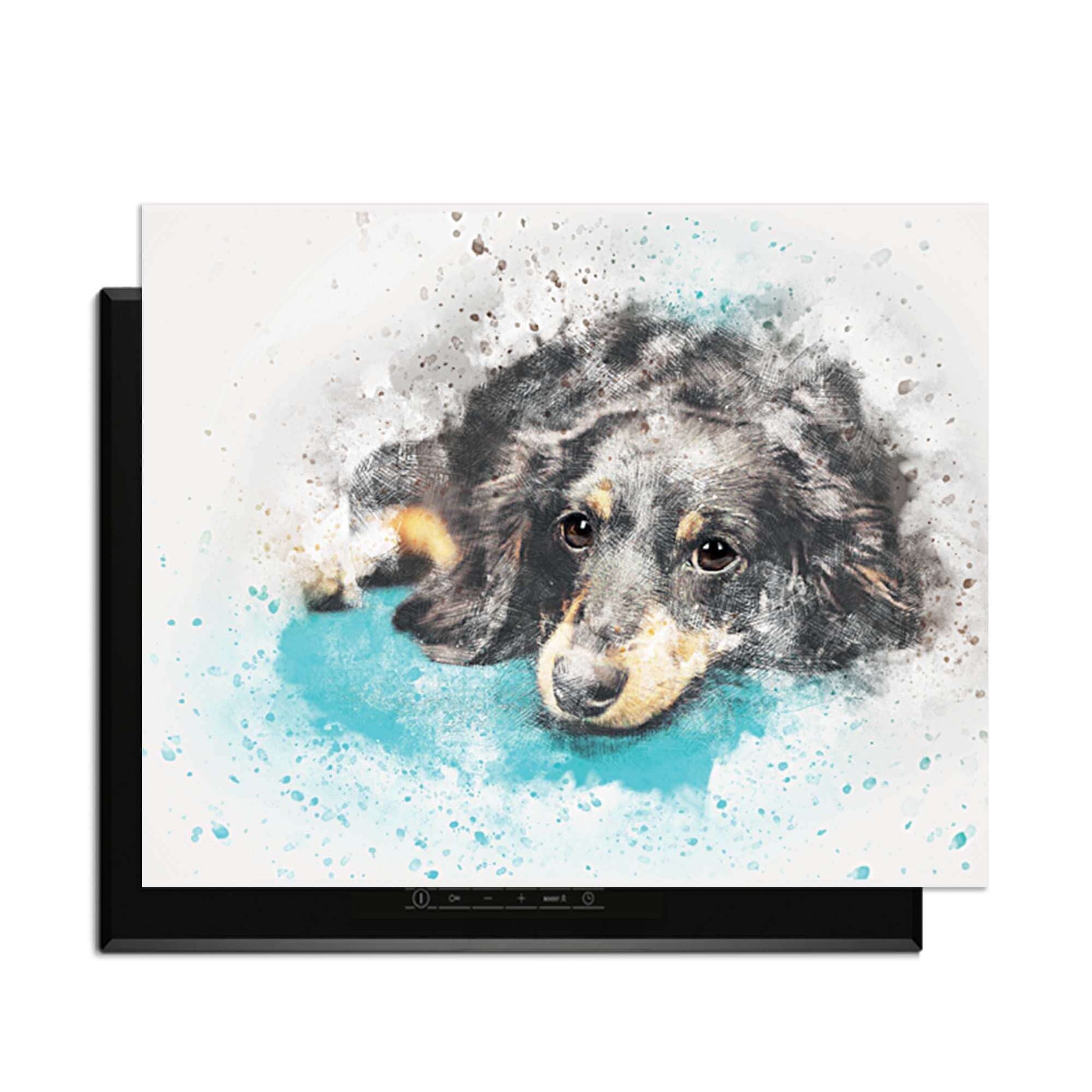 Dreamy Dachshund - Induktionsschutz mit niedlichem Aquarelldesign eines verträumten Dackels.