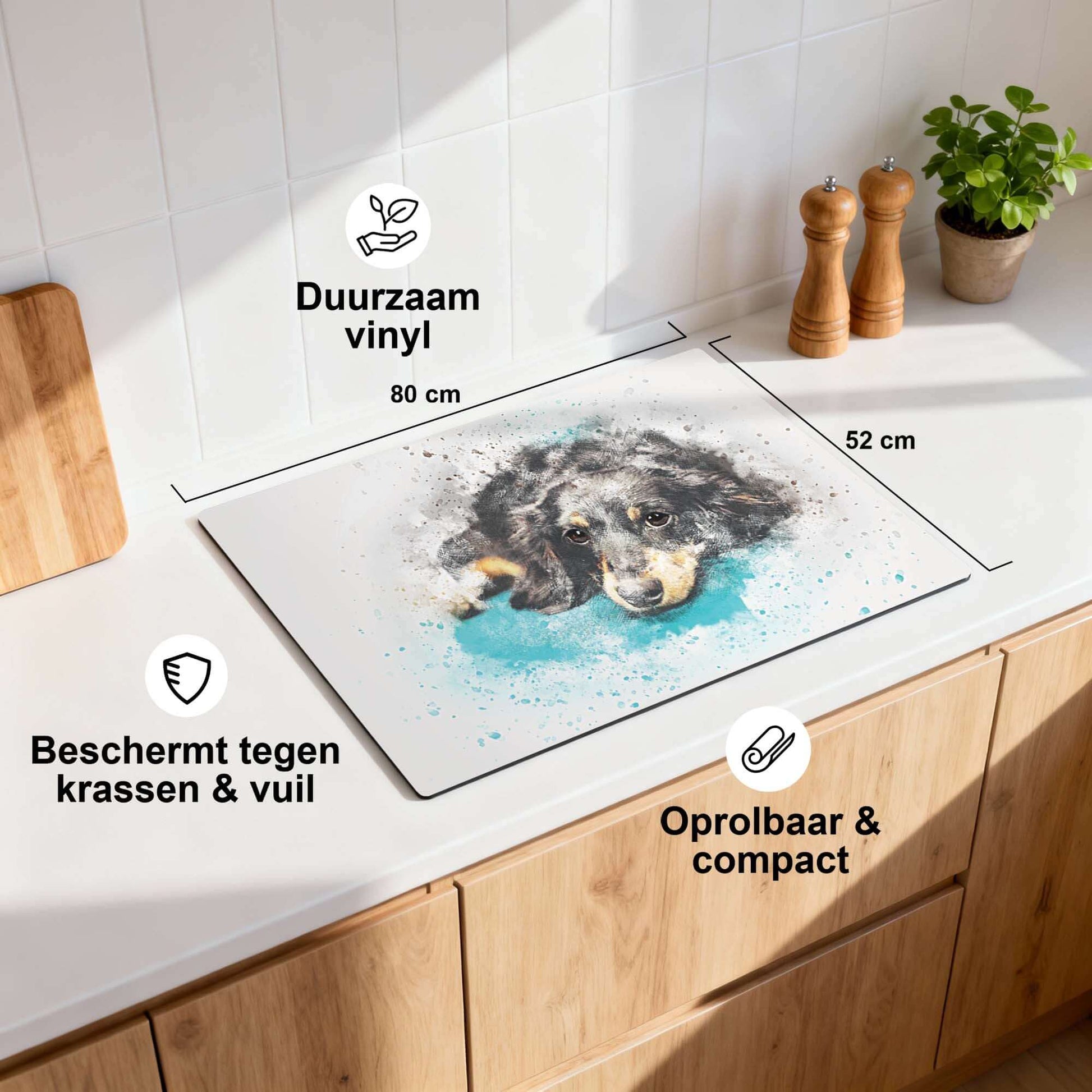 Dreamy Dachshund - Induktionsschutz mit niedlichem Design, strapazierfähigem Vinyl und Schutz vor Kratzern.