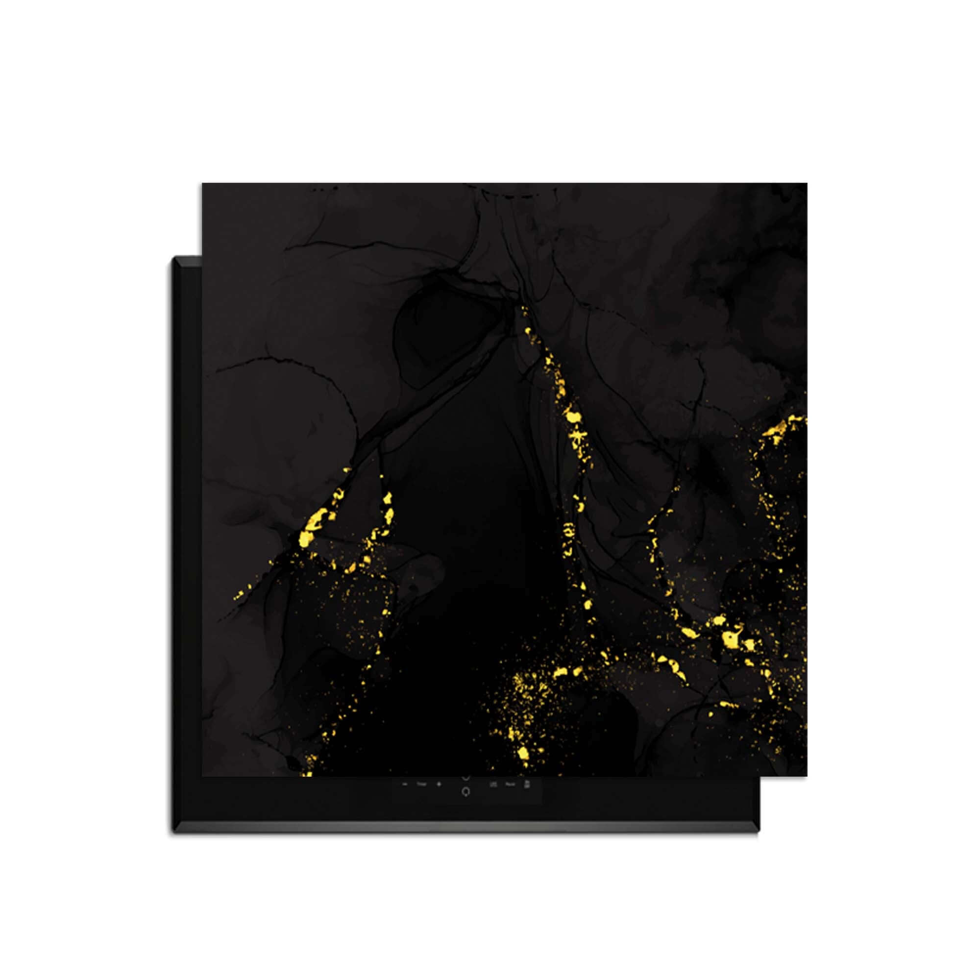 Black Marble Gold – Inductie Beschermer met luxe marmerlook en goudaccenten voor moderne keukens.