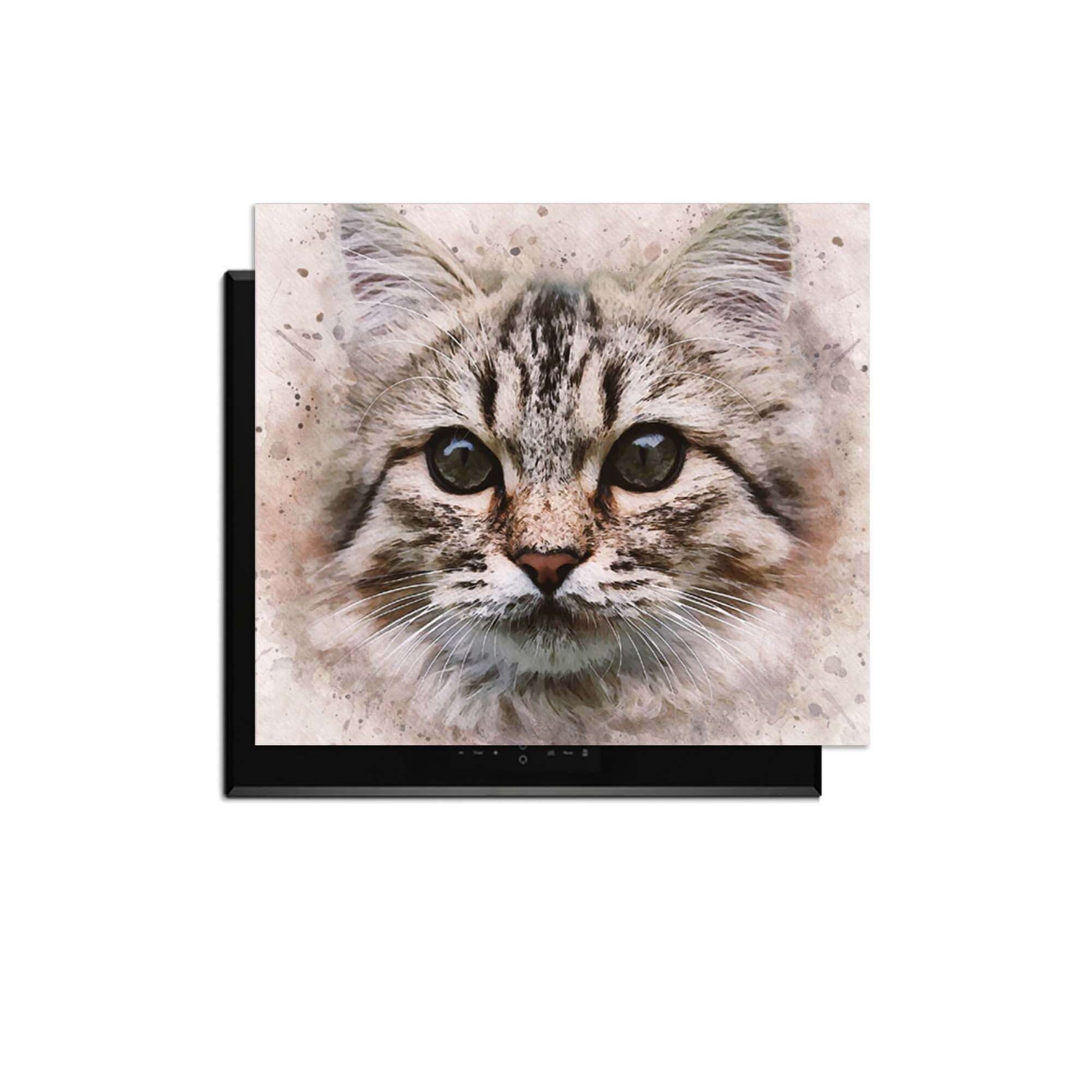 Majestic Cat - Inductie Beschermer met een prachtige kat afbeeldingsontwerp voor de keuken.