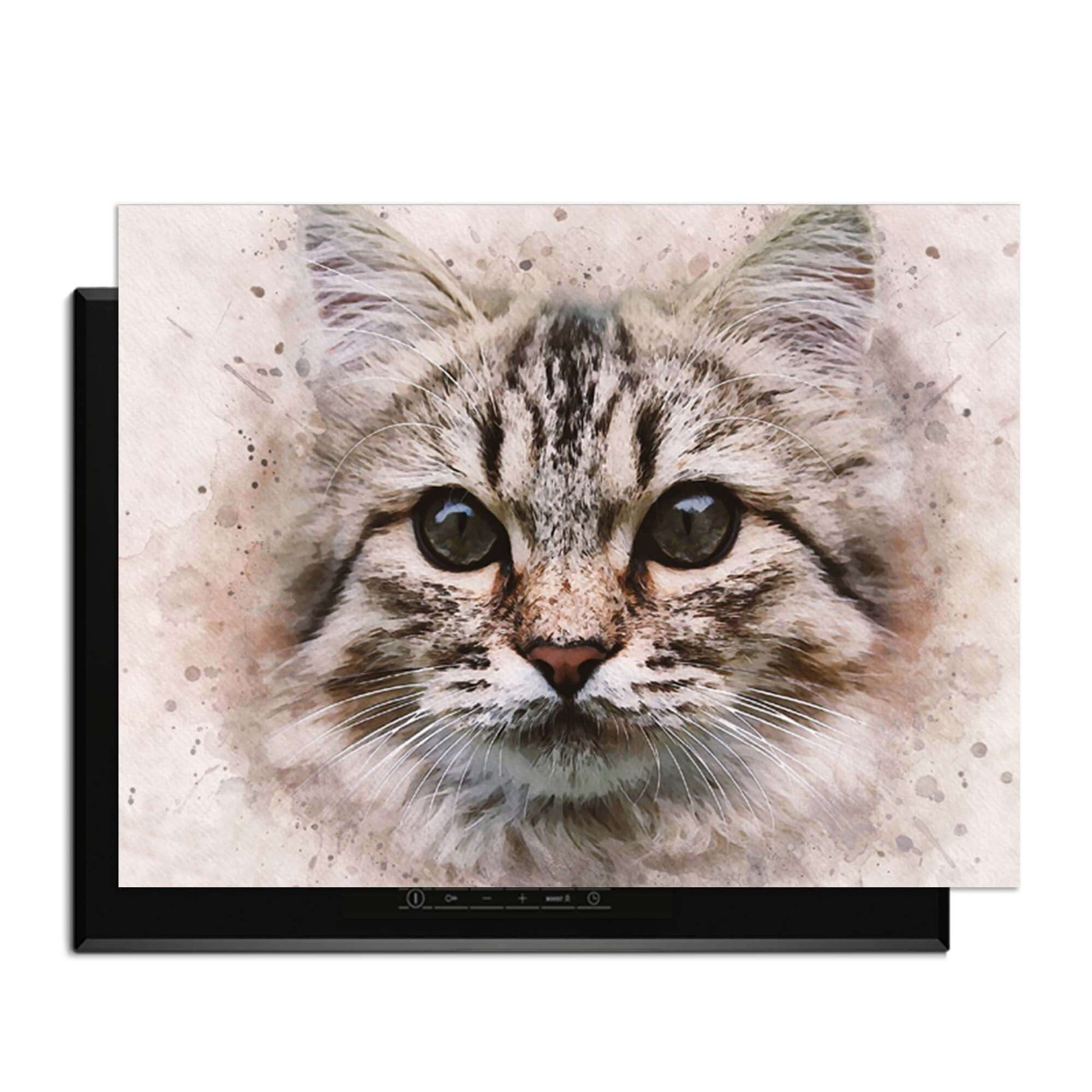 Majestic Cat - Inductie Beschermer met een schattige kat op de inductiekookplaat voor kattenliefhebbers.