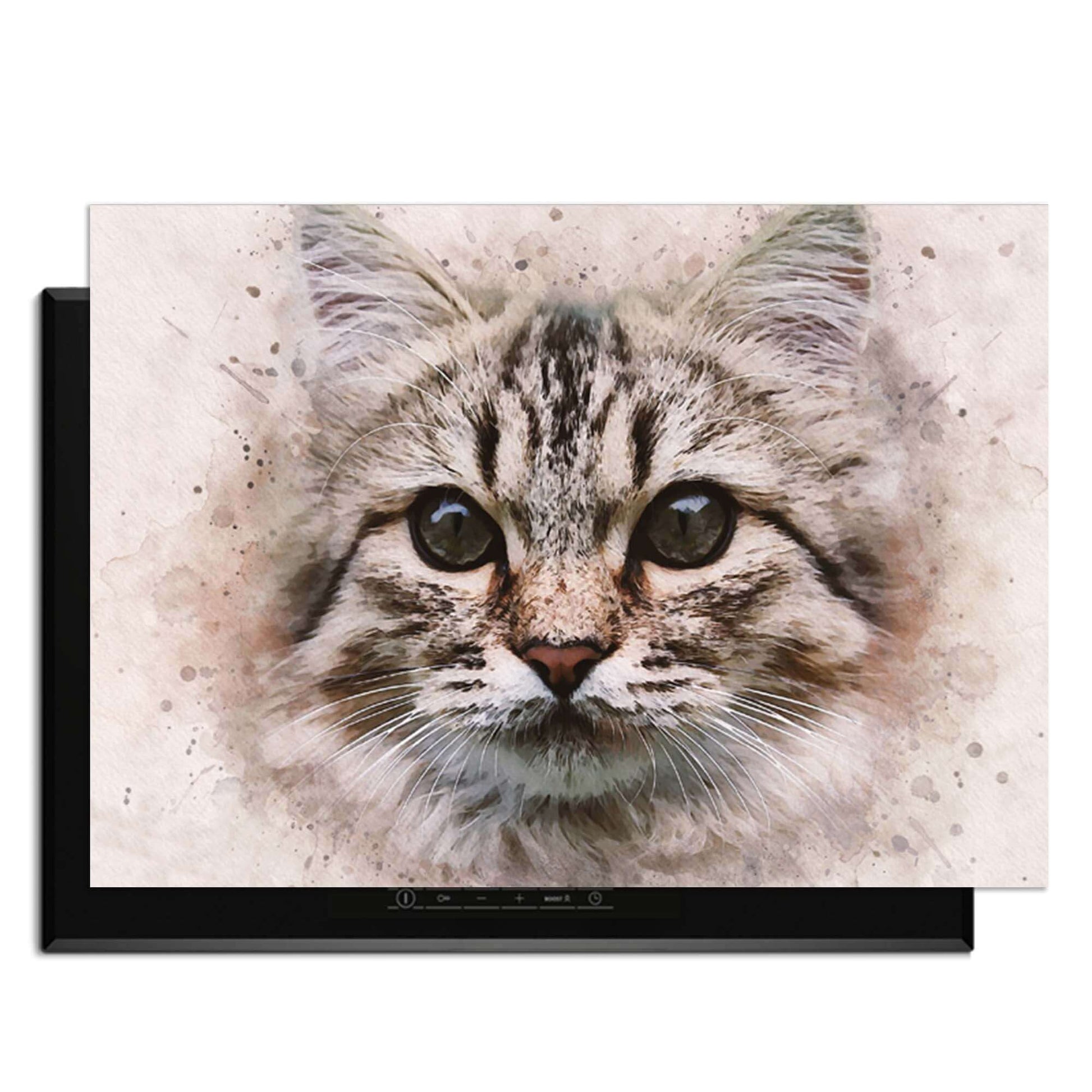 Majestic Cat - Inductie Beschermer afbeelding met schattige kat op inductieplaat.