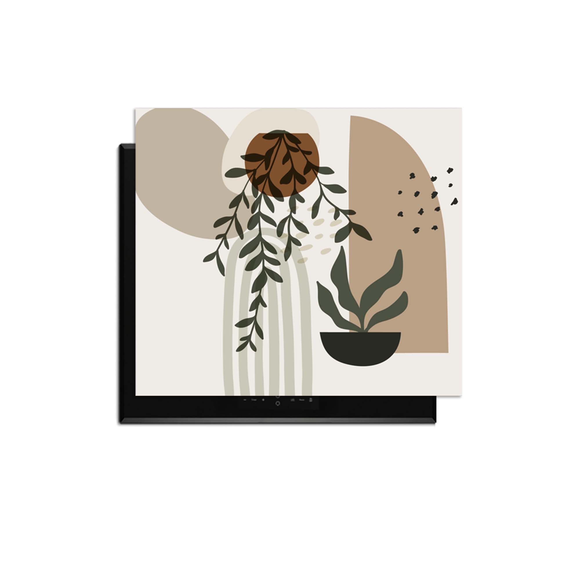 Botanical Harmony - Japandi Induction Protector mit botanischem Design für eine stilvolle Küche.