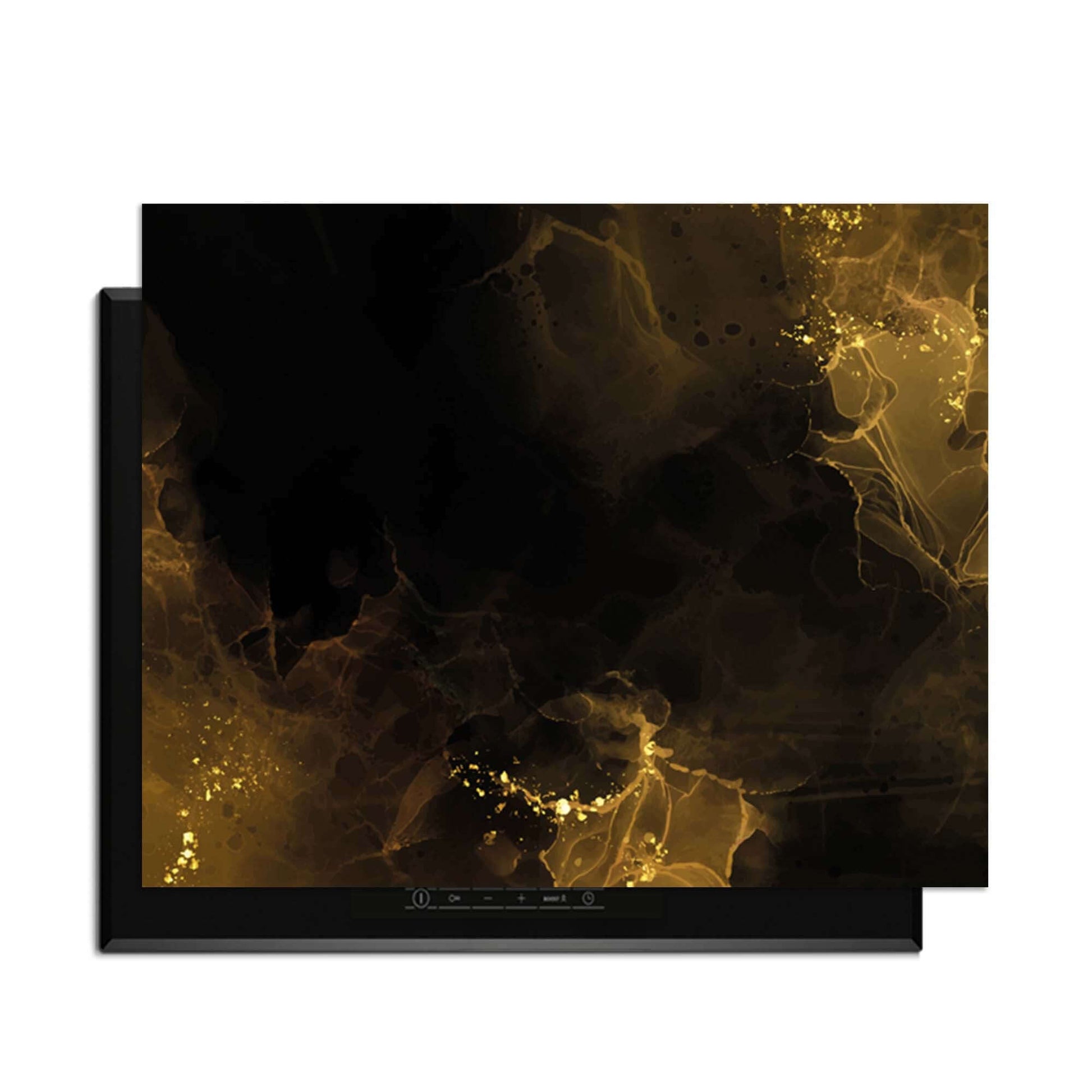 Golden Smoke – Inductie Beschermer met luxe gouden en zwarte uitstraling en optimale bescherming voor de keuken.