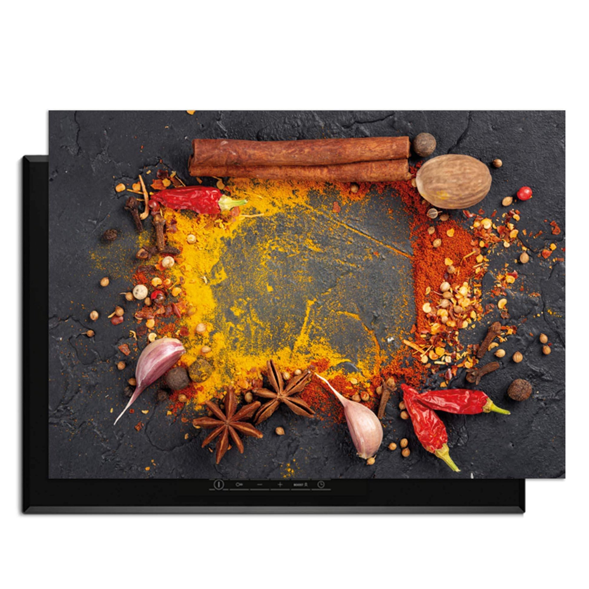 Eastern Spice Mix - Induction Protector mit Gewürzen auf einem Induktionskochfeld.