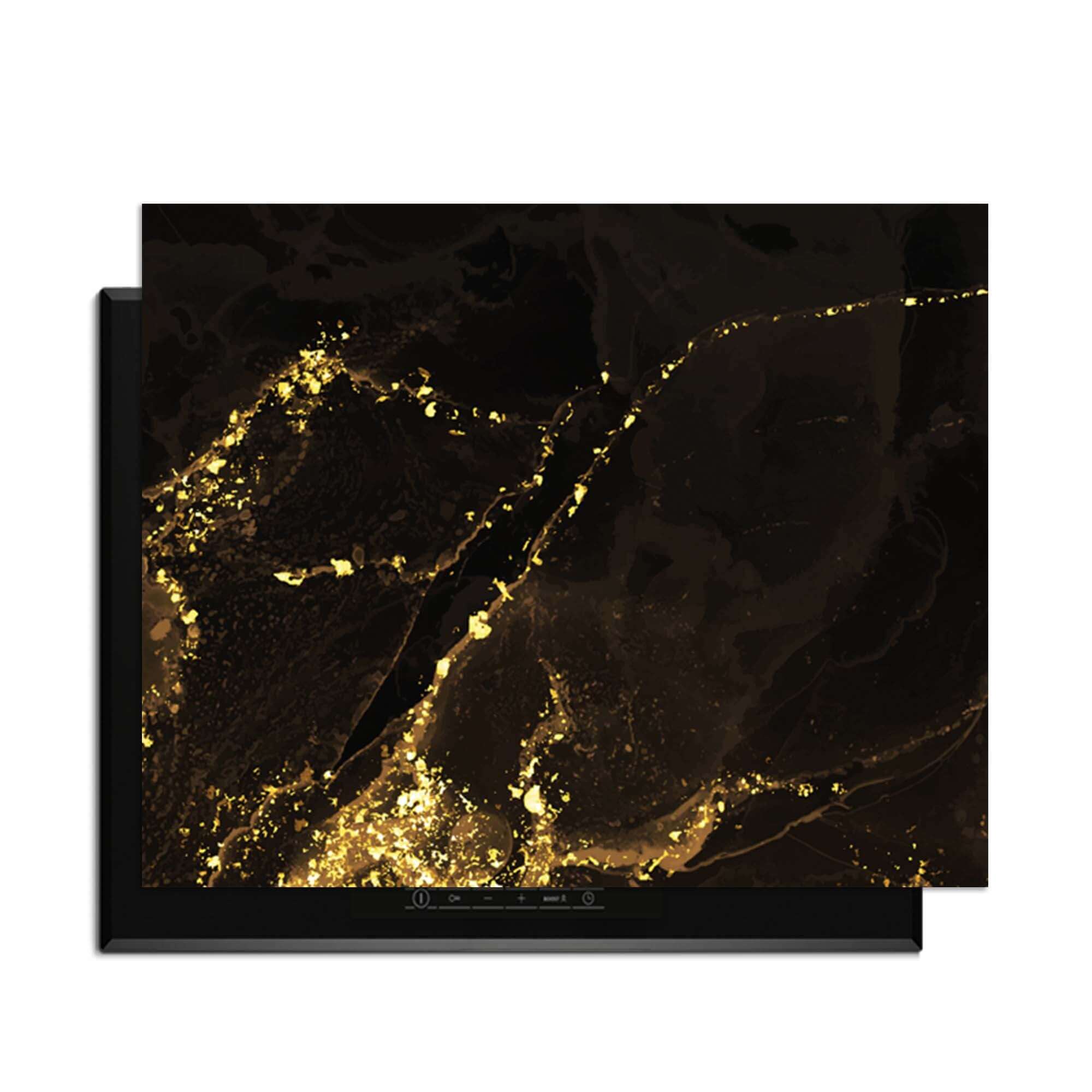 Gilded Marble – Inductie Beschermer met luxe gouden aders en chique marmerlook voor stijlvolle keukens.