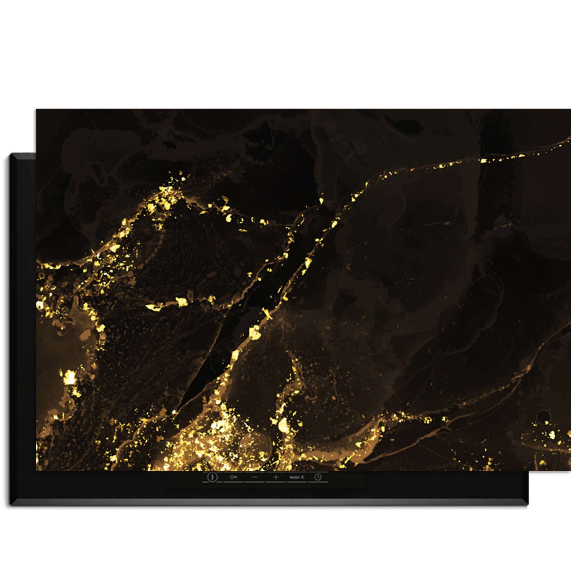 Gilded Marble – Inductie Beschermer met chique marmerlook en gouden aders voor luxe keukeninrichting.