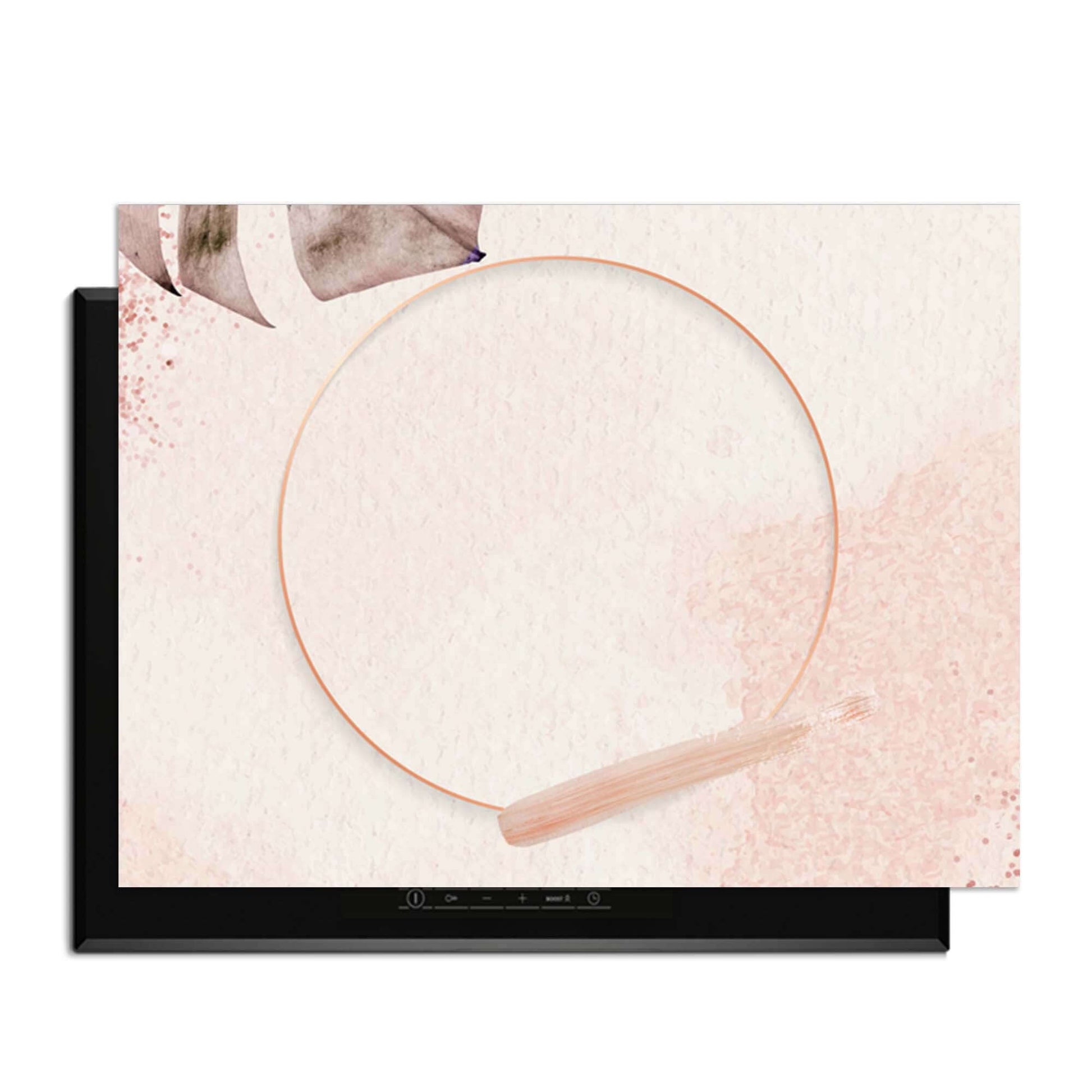 Soft Harmony - Inductie Beschermer met minimalistisch ontwerp in zachte nude tinten voor een luxe keuken.