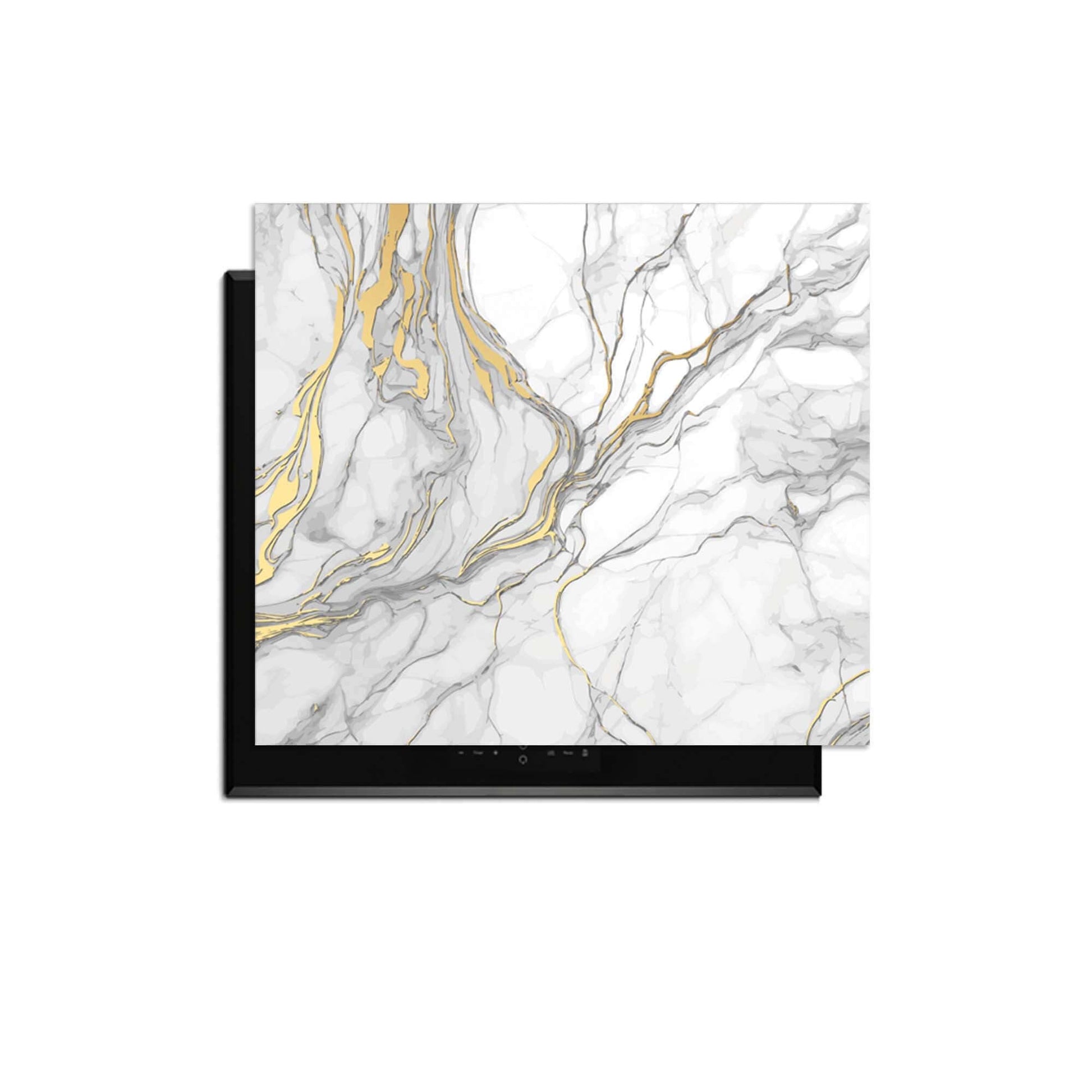 Elegantes Goldmarmor - Induktionsschutz mit luxuriösem Marmor-Design und goldenen Akzenten für Ihr Kochfeld.