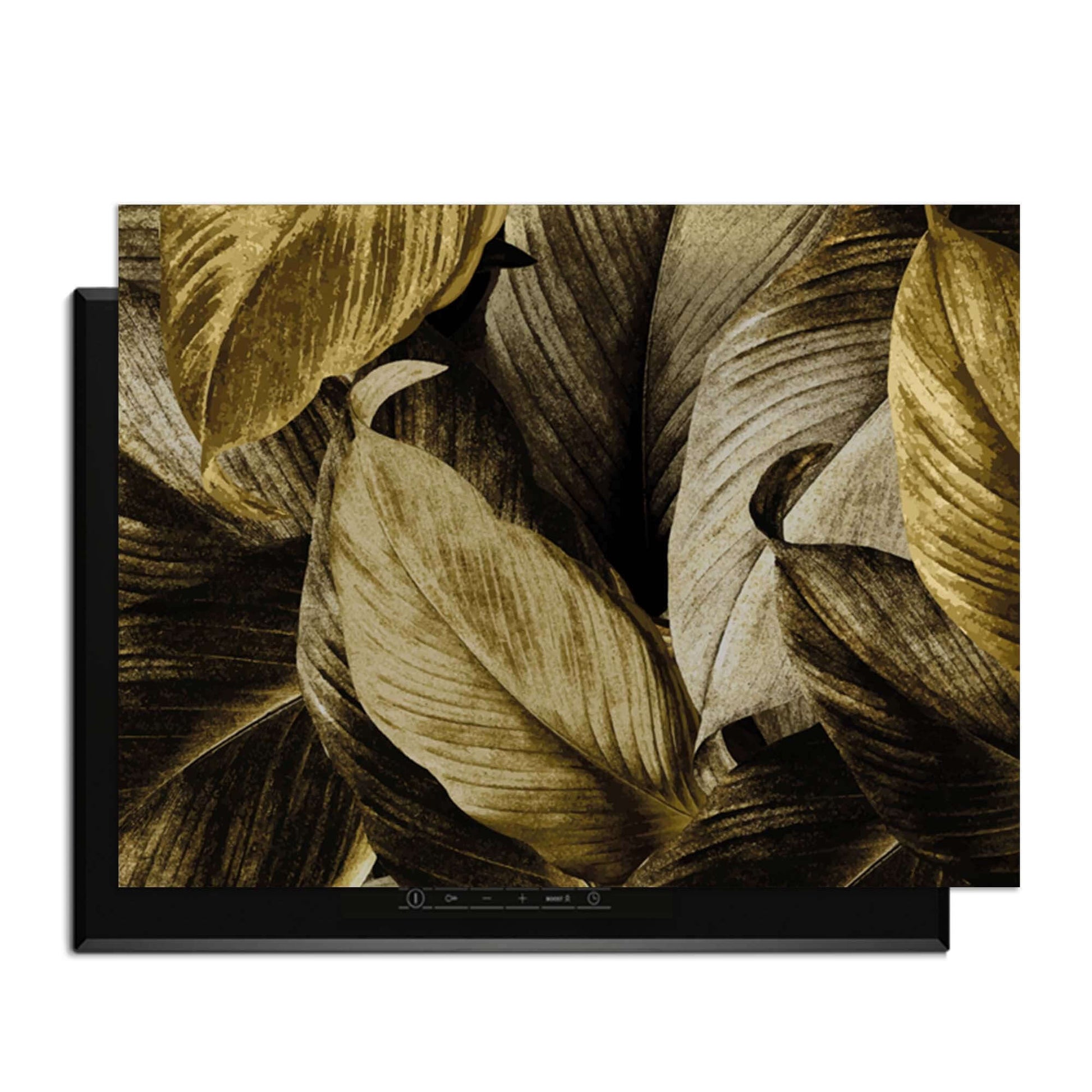 Golden Leaves – Inductie Beschermer met luxe gouden bladeren voor een elegante keuken.