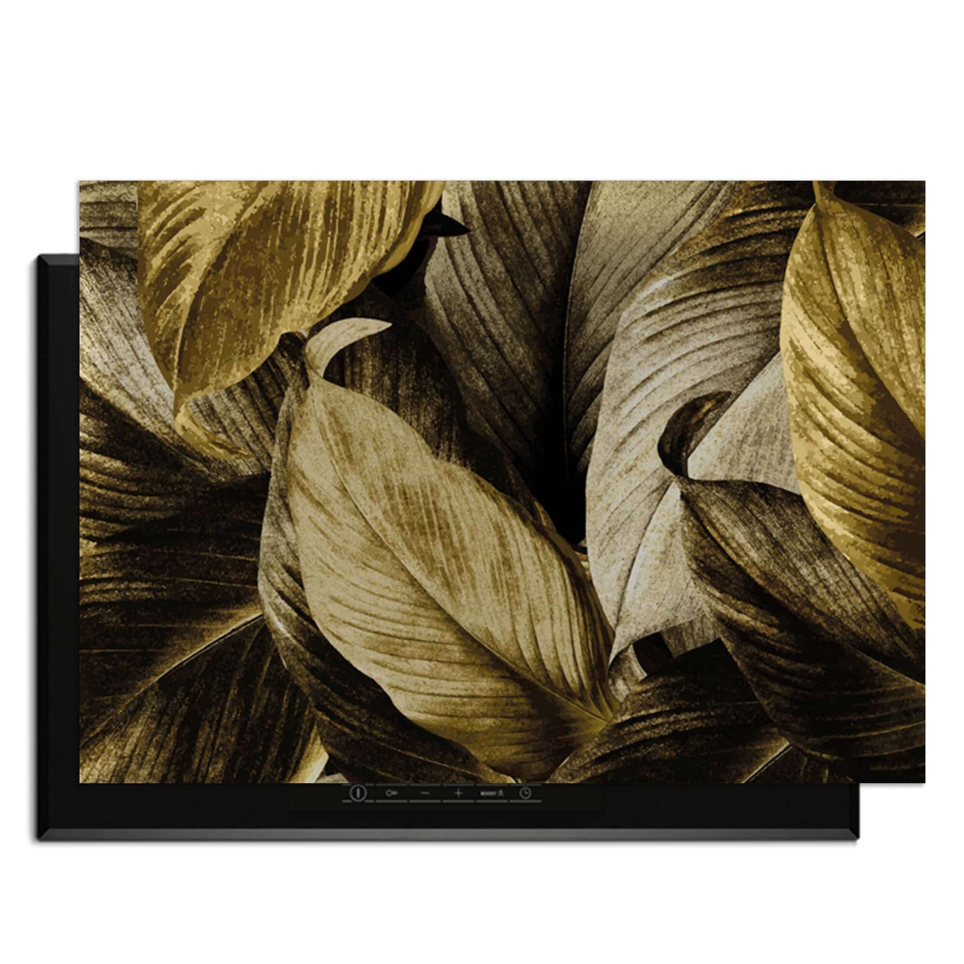Golden Leaves – Inductie Beschermer met botanische luxe en gouden bladeren voor elegantie in jouw keuken.