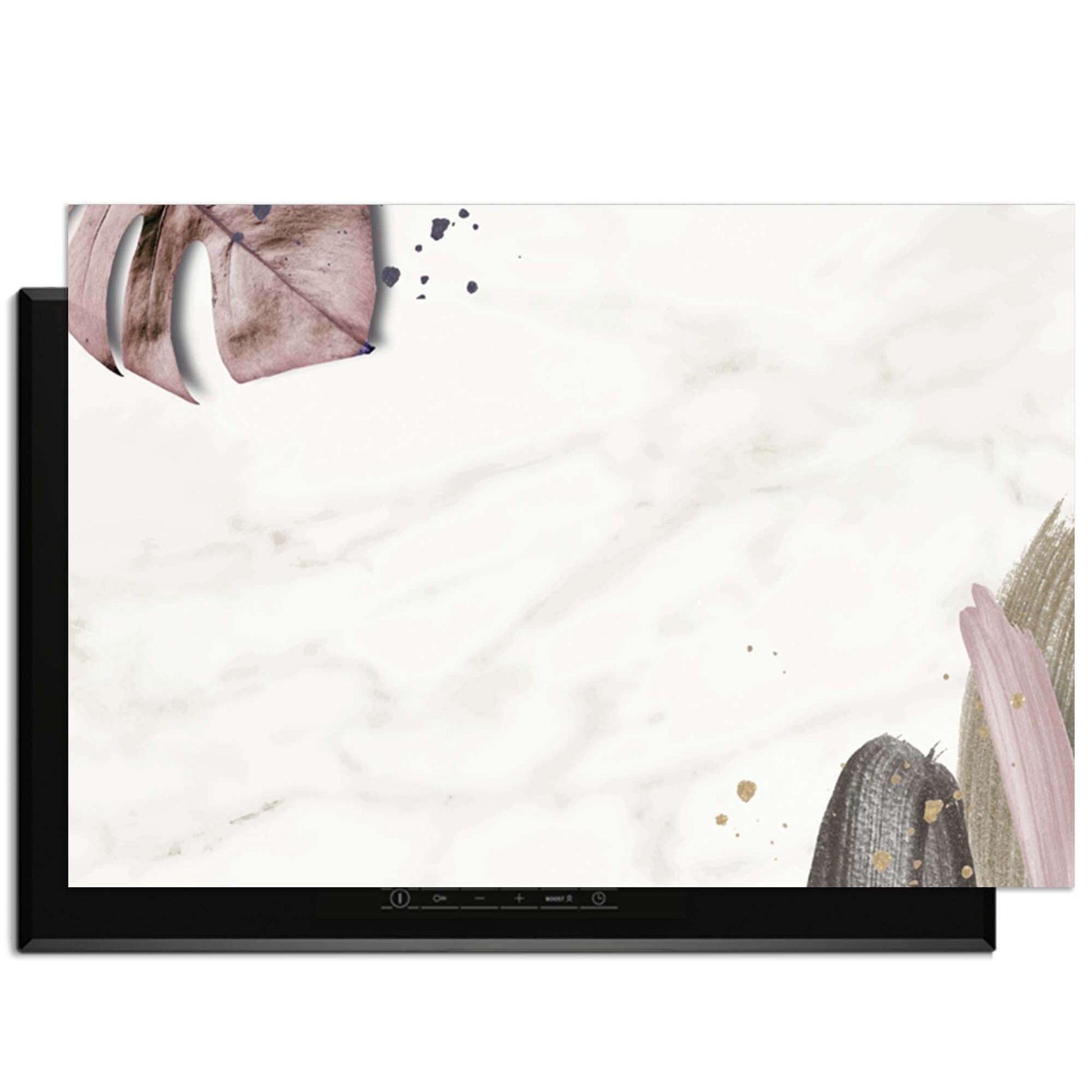 Soft Blush - Inductie Beschermer met een minimalistisch botanisch ontwerp en zachte tinten.