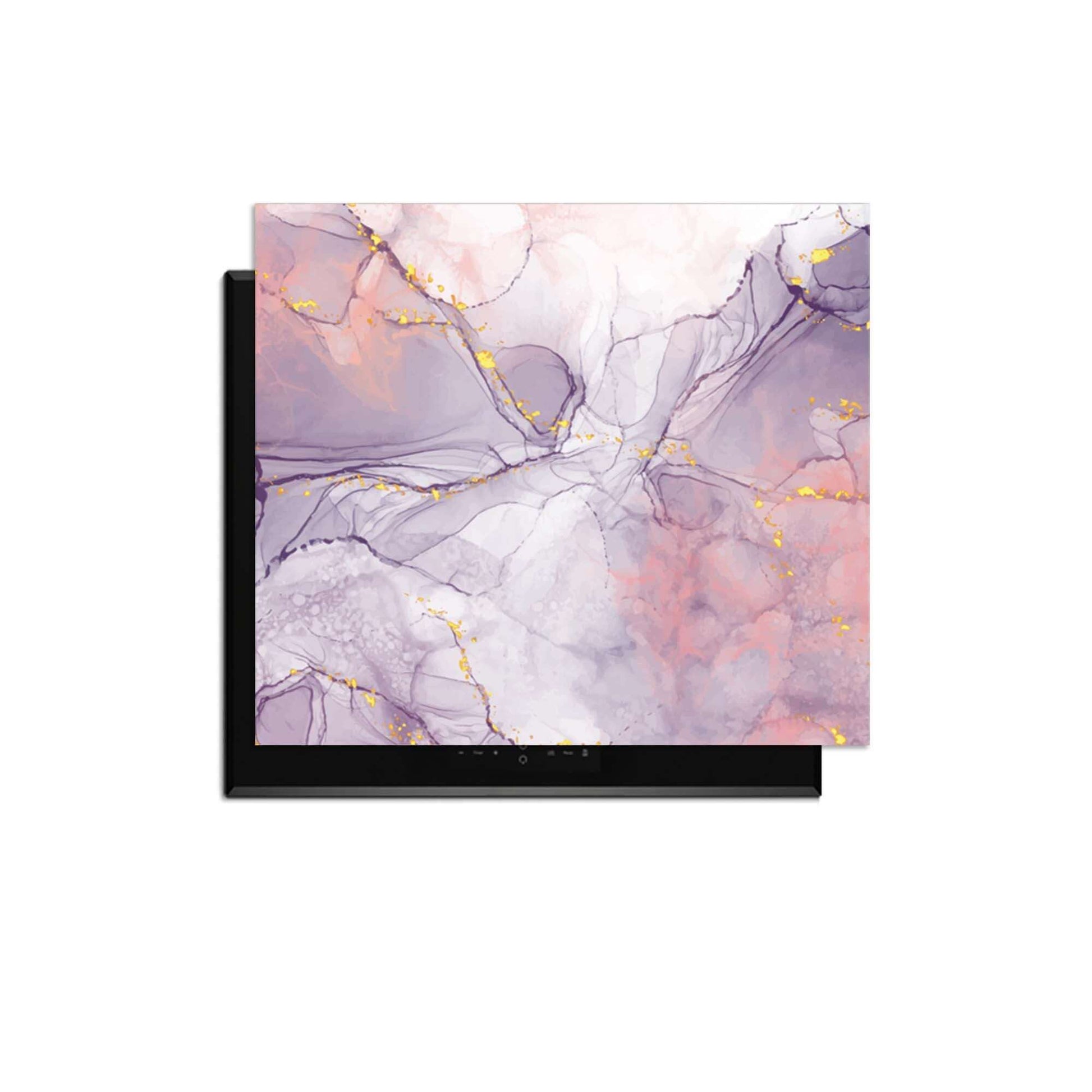 Lavender Marble – Inductie Beschermer met elegante lavendel- en perziktinten en gouden accenten.