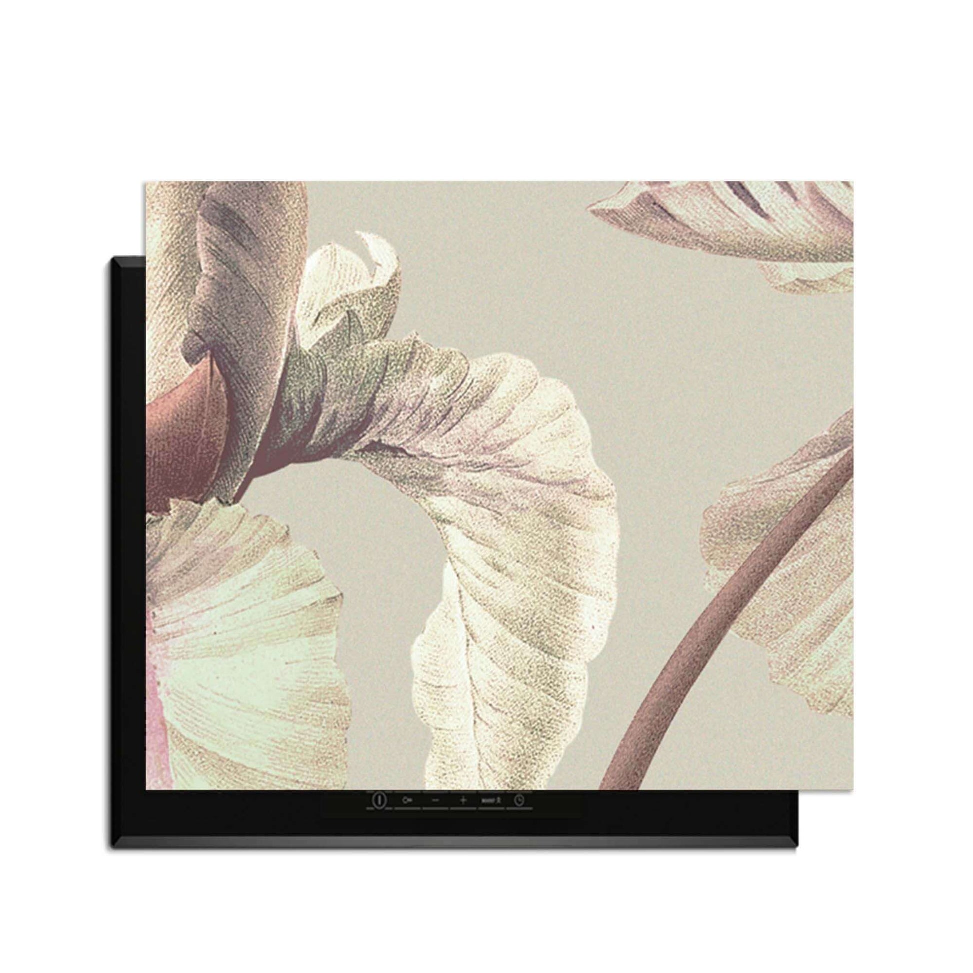 Blush Iris – Inductie Beschermer met elegant vintage ontwerp en pastelkleuren voor je keuken.