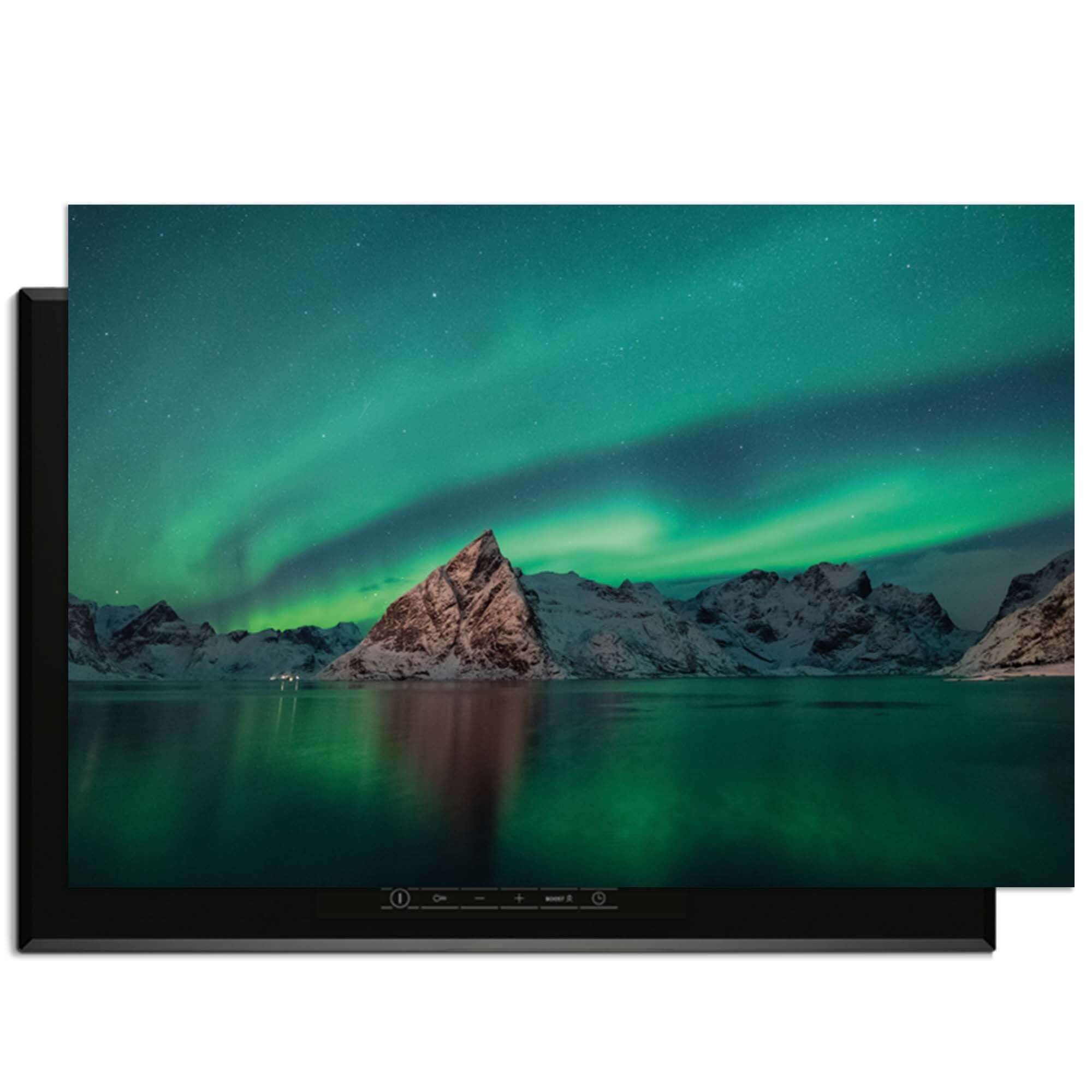 Arctic Aurora – Inductie Beschermer met een magische noorderlicht achtergrond